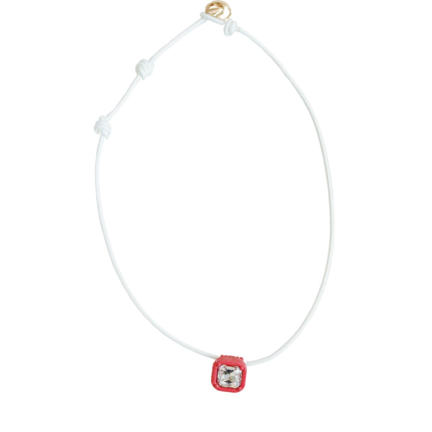 Smith & Co. Jewel Design Women's White / Red Candy Collar Necklace - Passion Fruit