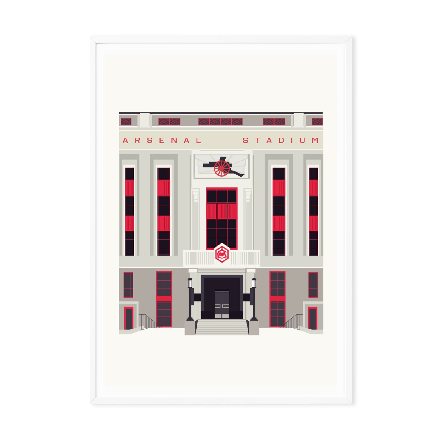 Eye For London Prints Neutrals Art Deco London The Old Arsenal Stadium Art Print