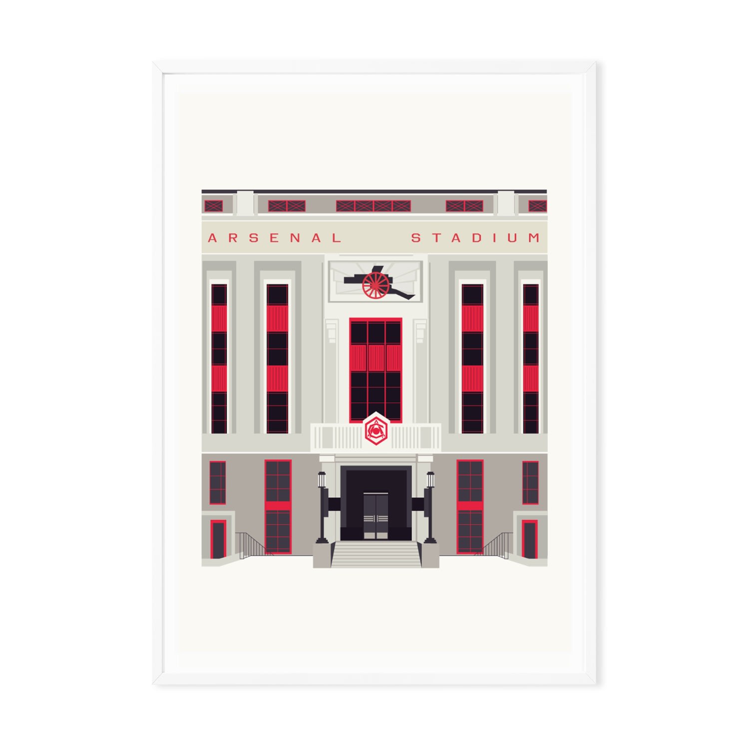 Neutrals Art Deco London The Old Arsenal Stadium Art Print A3 297 X 420Mm Eye for London Prints