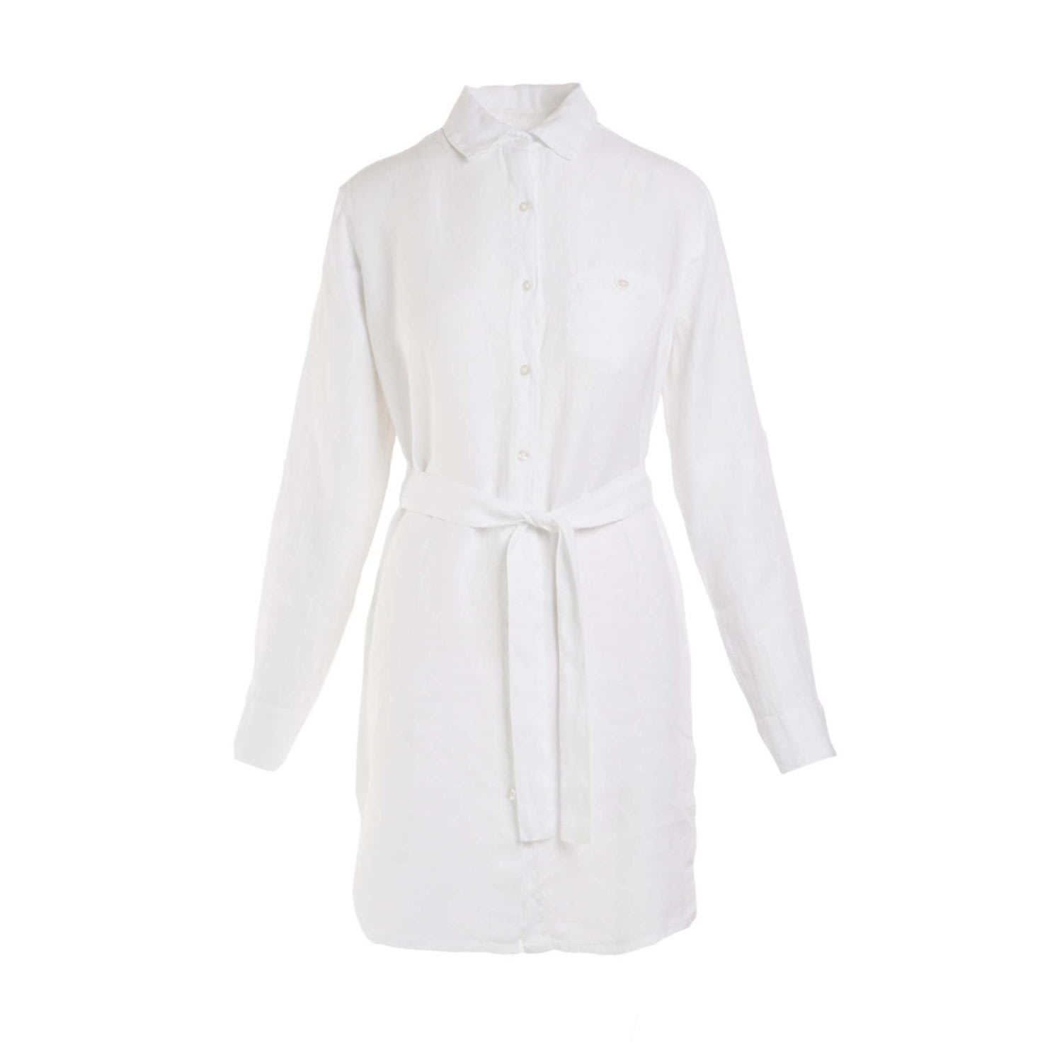 Haris Cotton Women's Midi Length Linen Jacket Dress - White In White