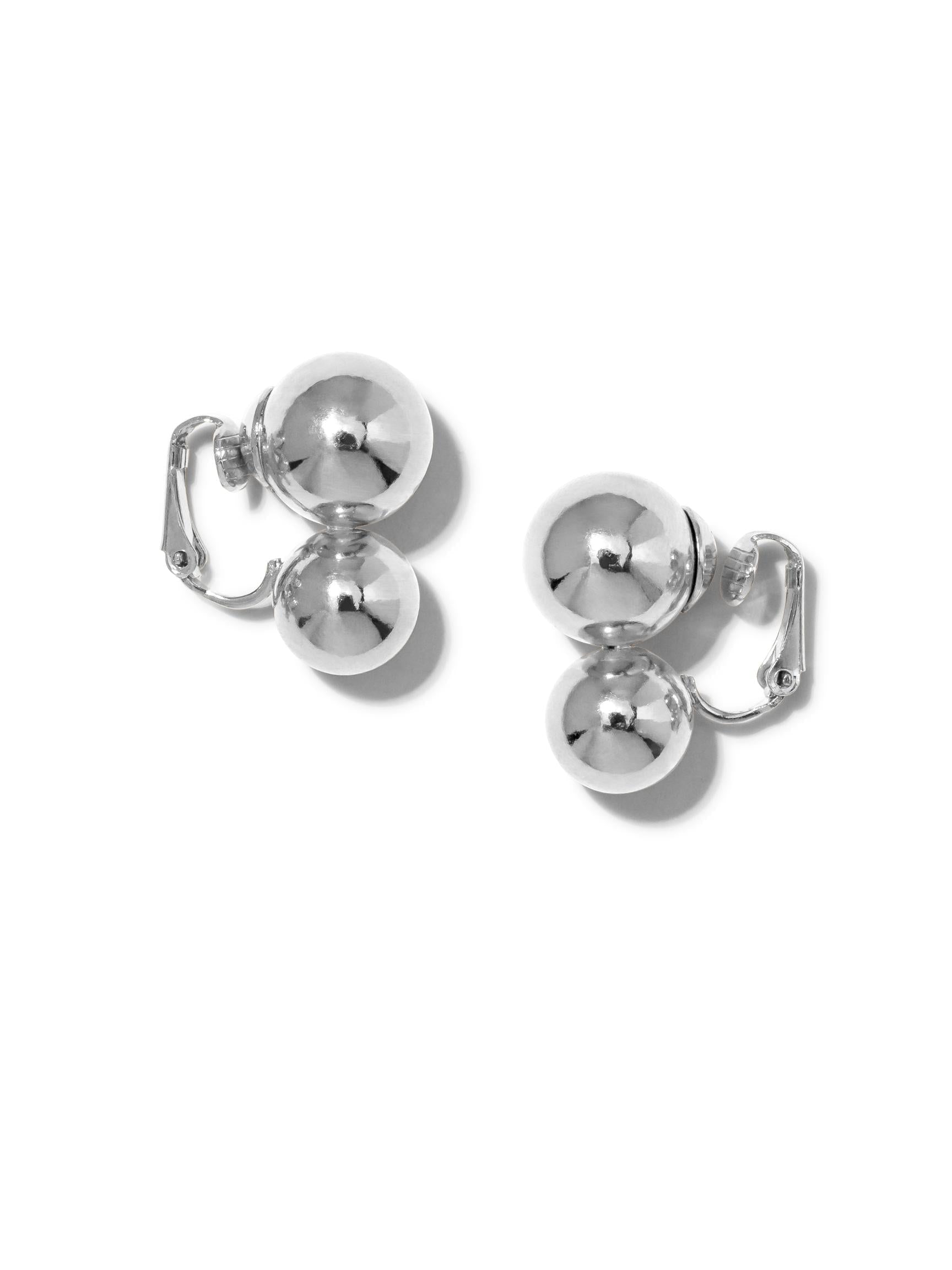 Jaredjamin Women's Silver Uptown Orbita Clip On Earrings