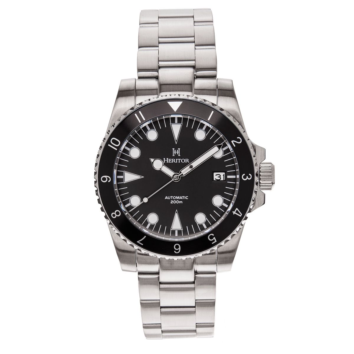 Heritor Automatic Men's Luciano Bracelet Watch With Date - Black In Black
