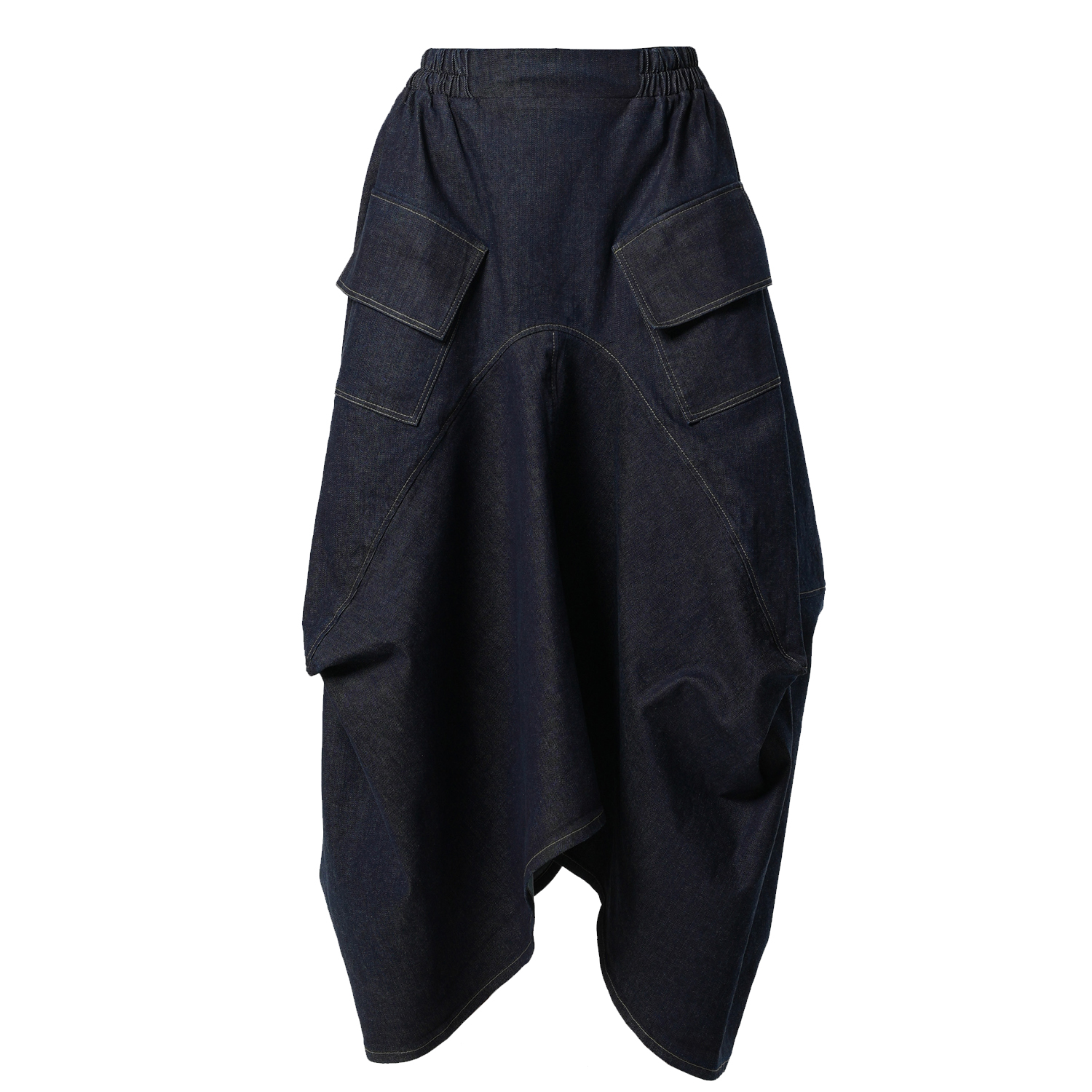 Asymmetrical Denim Mini Skirt
