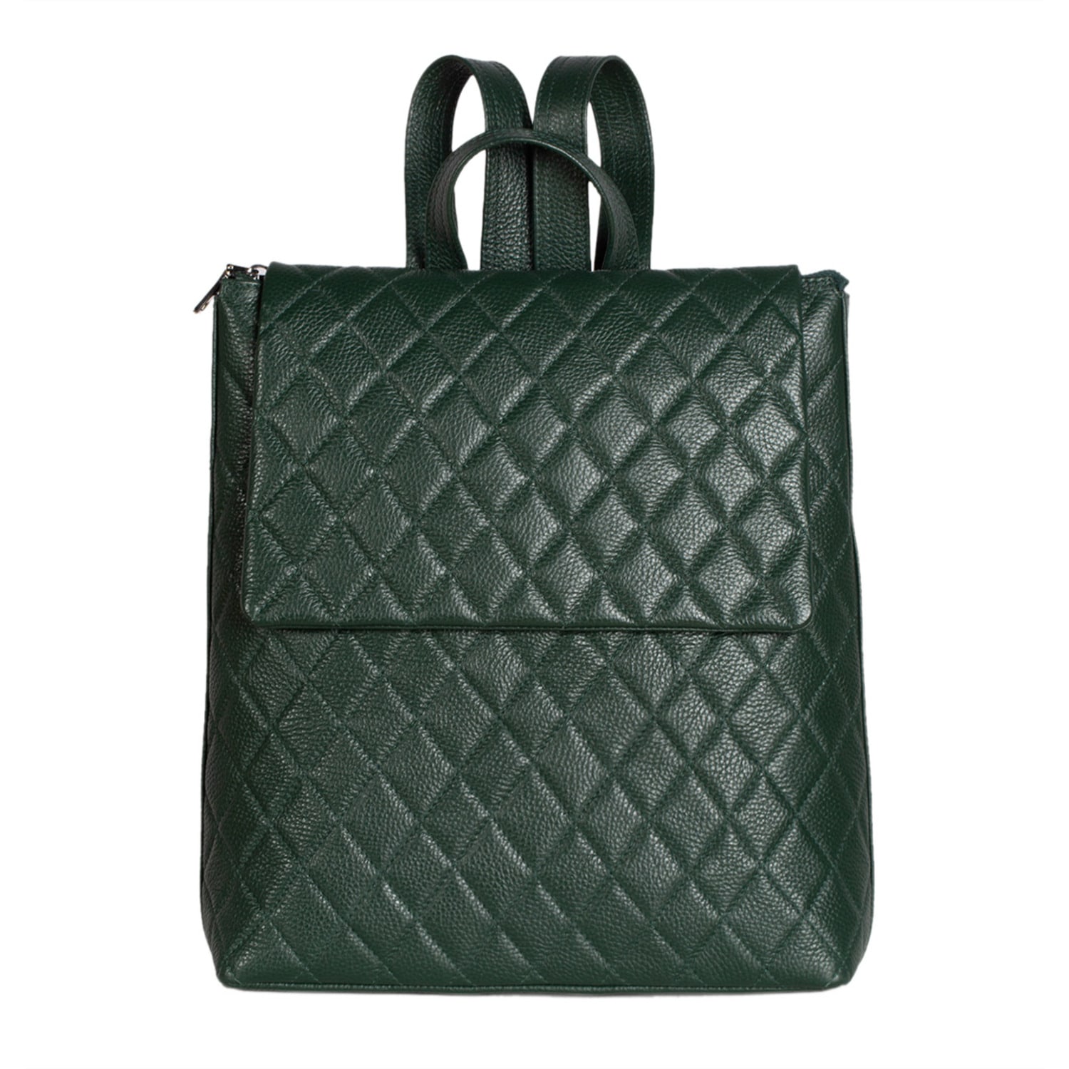 Laura Olaru Women's Antonia Quilted Dark Green Leather Backpack In Green