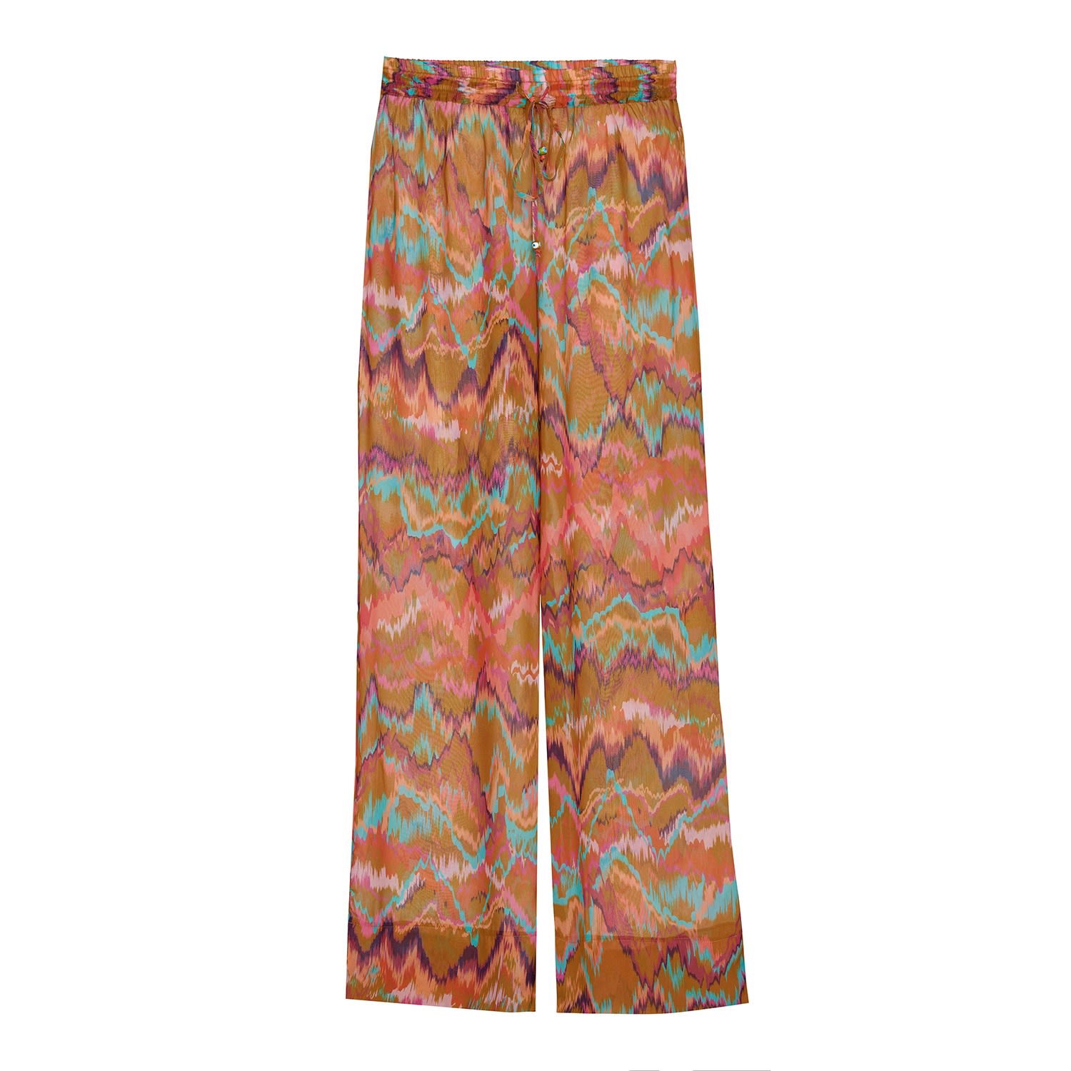 N'onat Women's Chiffon Trousers In Dark Multicolor