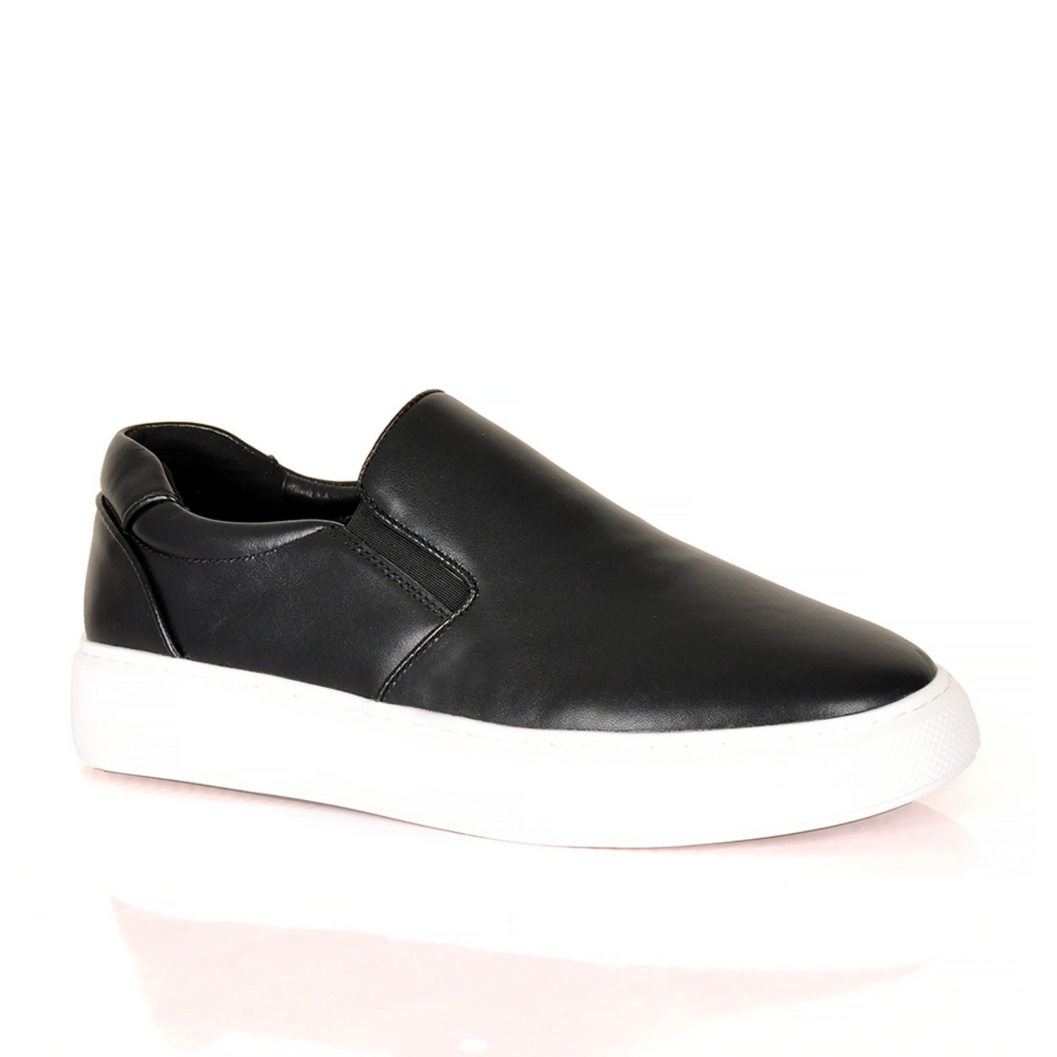 David Wej Men's Boston Leather Sneaker – Black In Black
