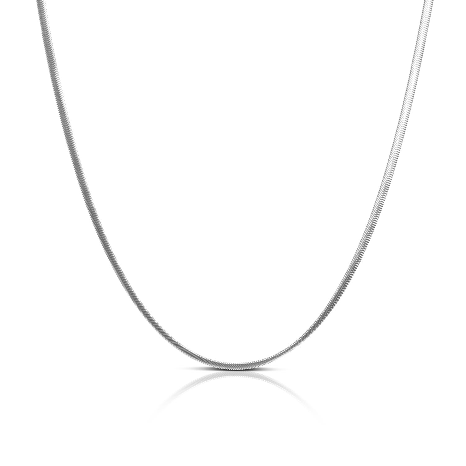 Kasun Women's Flat Snake 4.3mm Chain Necklace – Silver In Silver