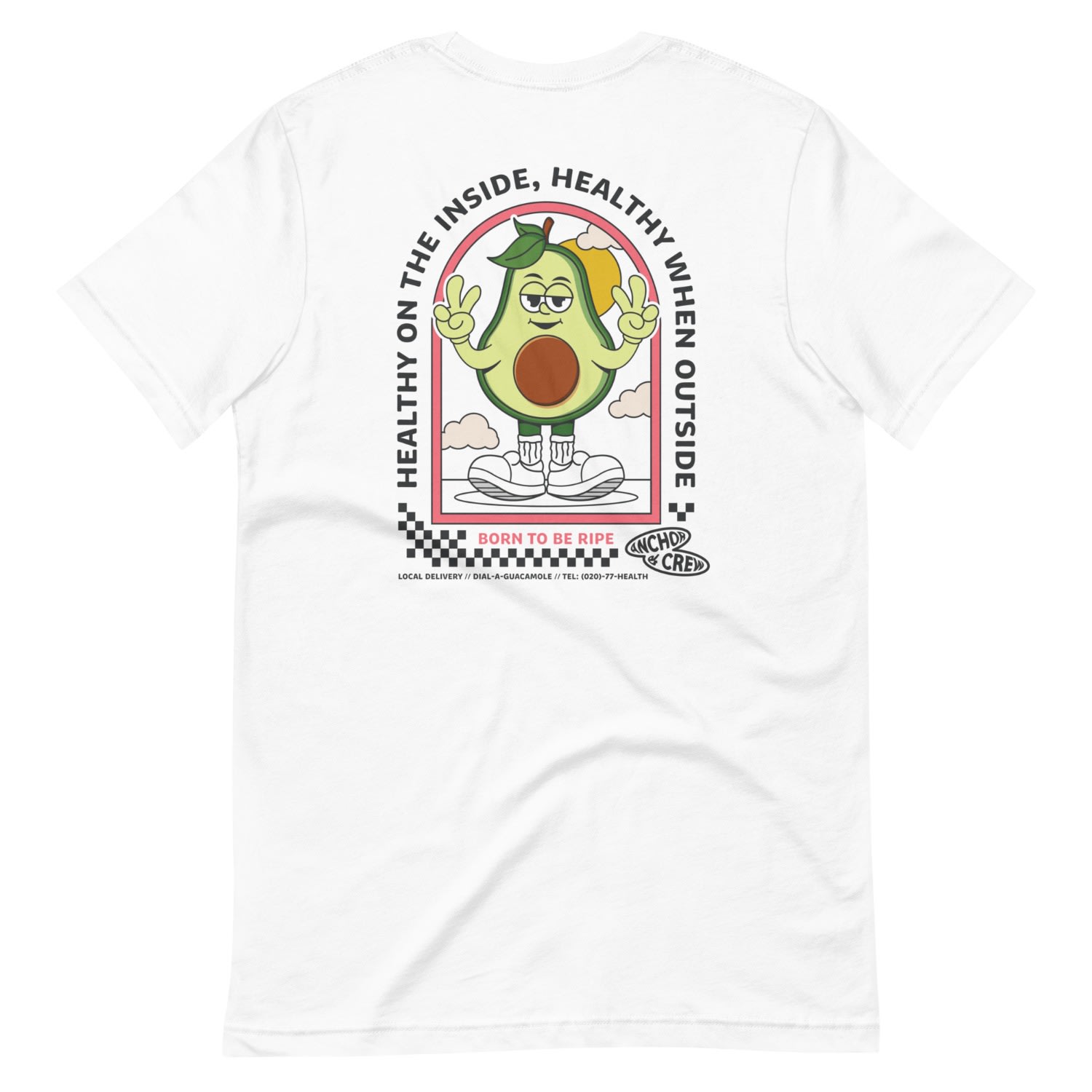 ANCHOR & CREW WHITE RIPE AVOCADO DIAL-A-LOCAL ORGANIC COTTON T-SHIRT - WOMEN