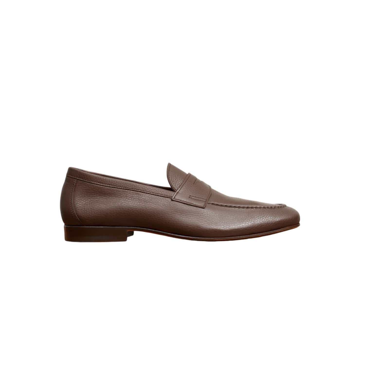 Edward Penny Loafer - Dark Brown Pebble Grain | Jack Erwin  display picture 1
