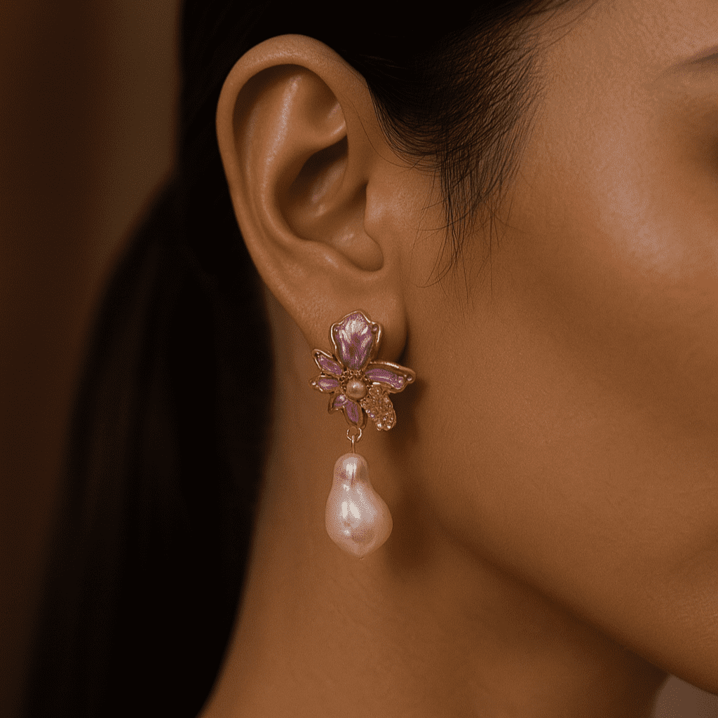 Iris Bloom Earrings | Ninemoo | Wolf & Badger