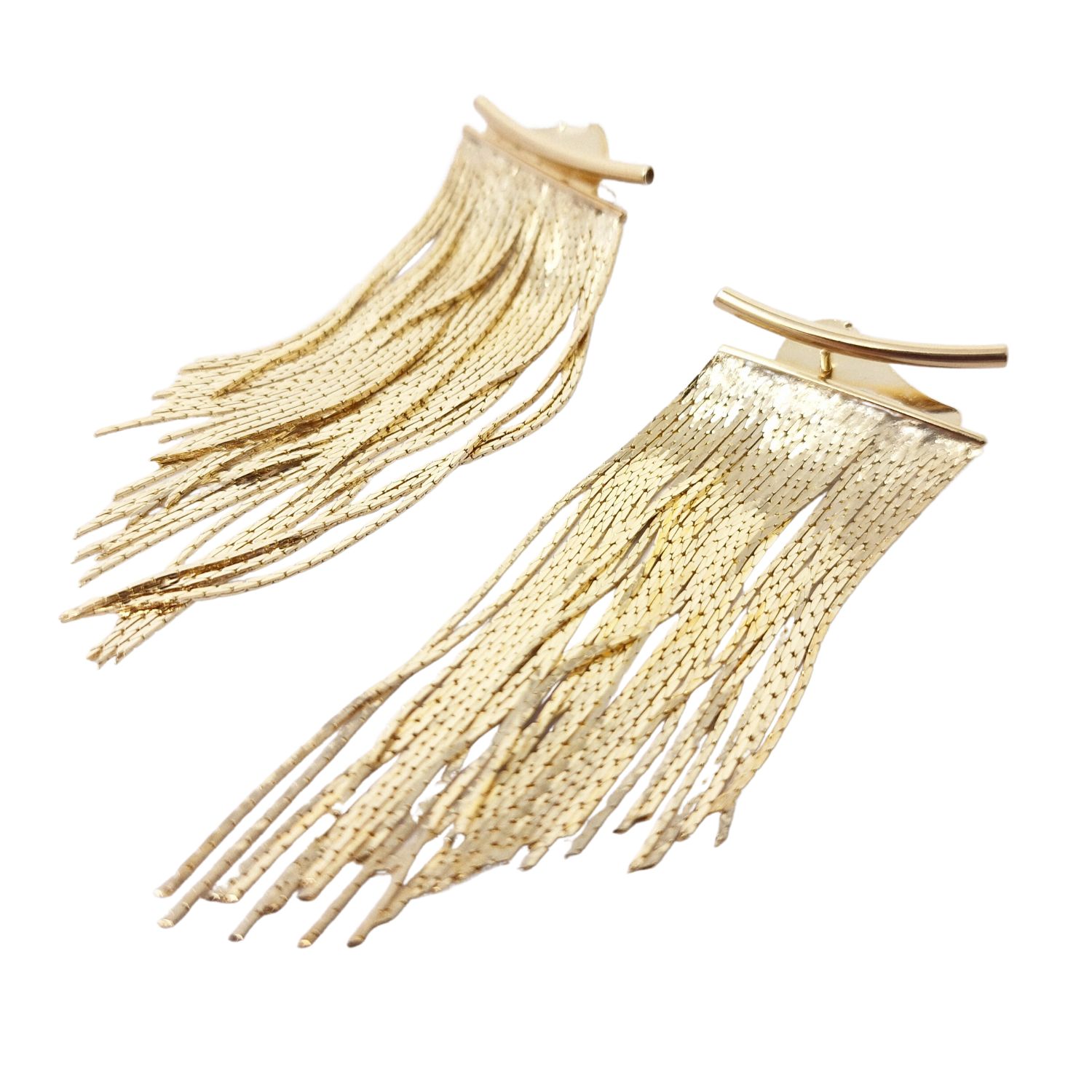 Women’s Gold Plated Waterfall Party Tassel Earrings Harfi