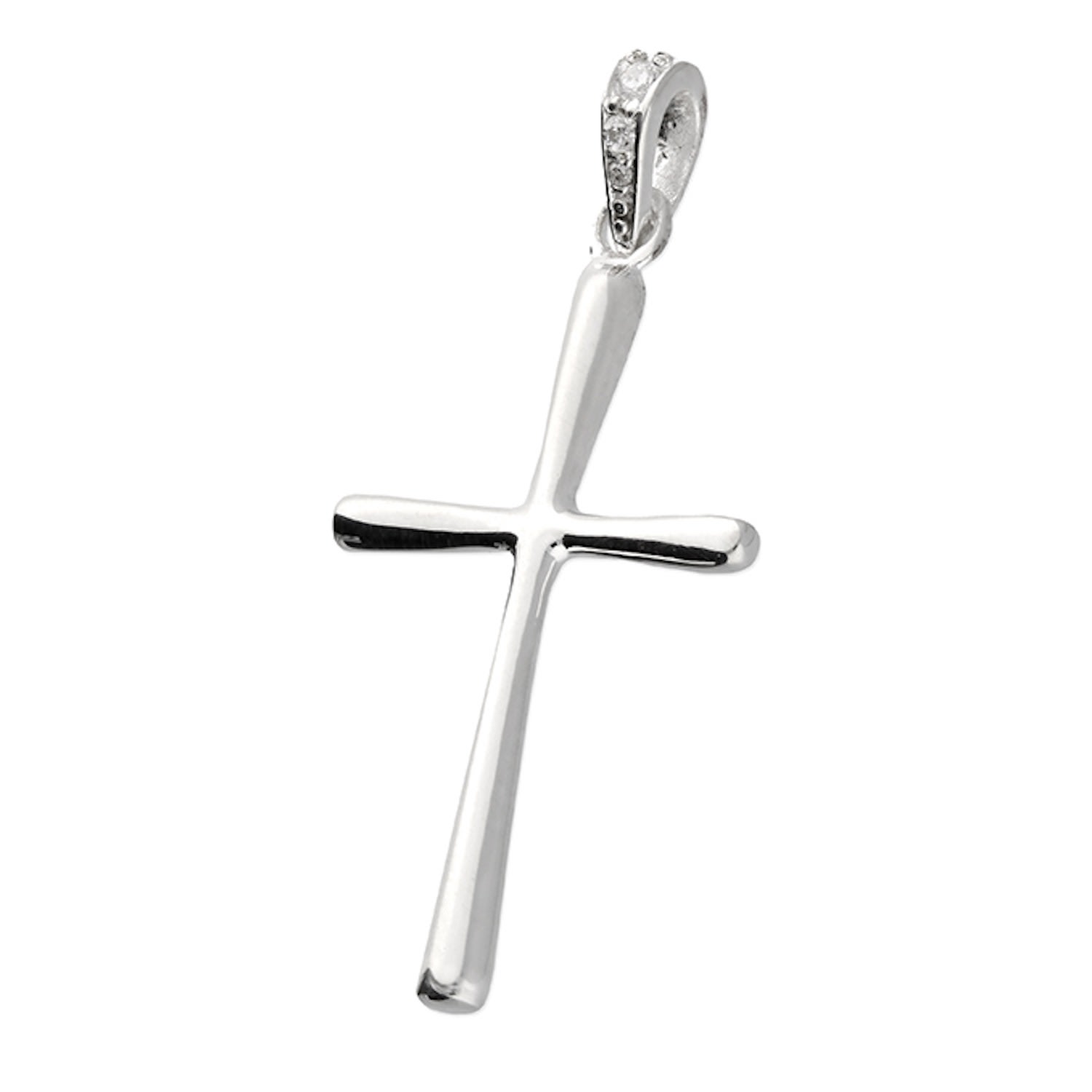 Women&rsquo;s Silver Cross With Cubic Zirconia Bale | Kaizarin