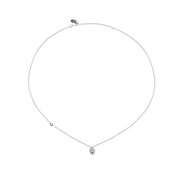 Latelita London Hamsa Hand Necklace Silver In Silver