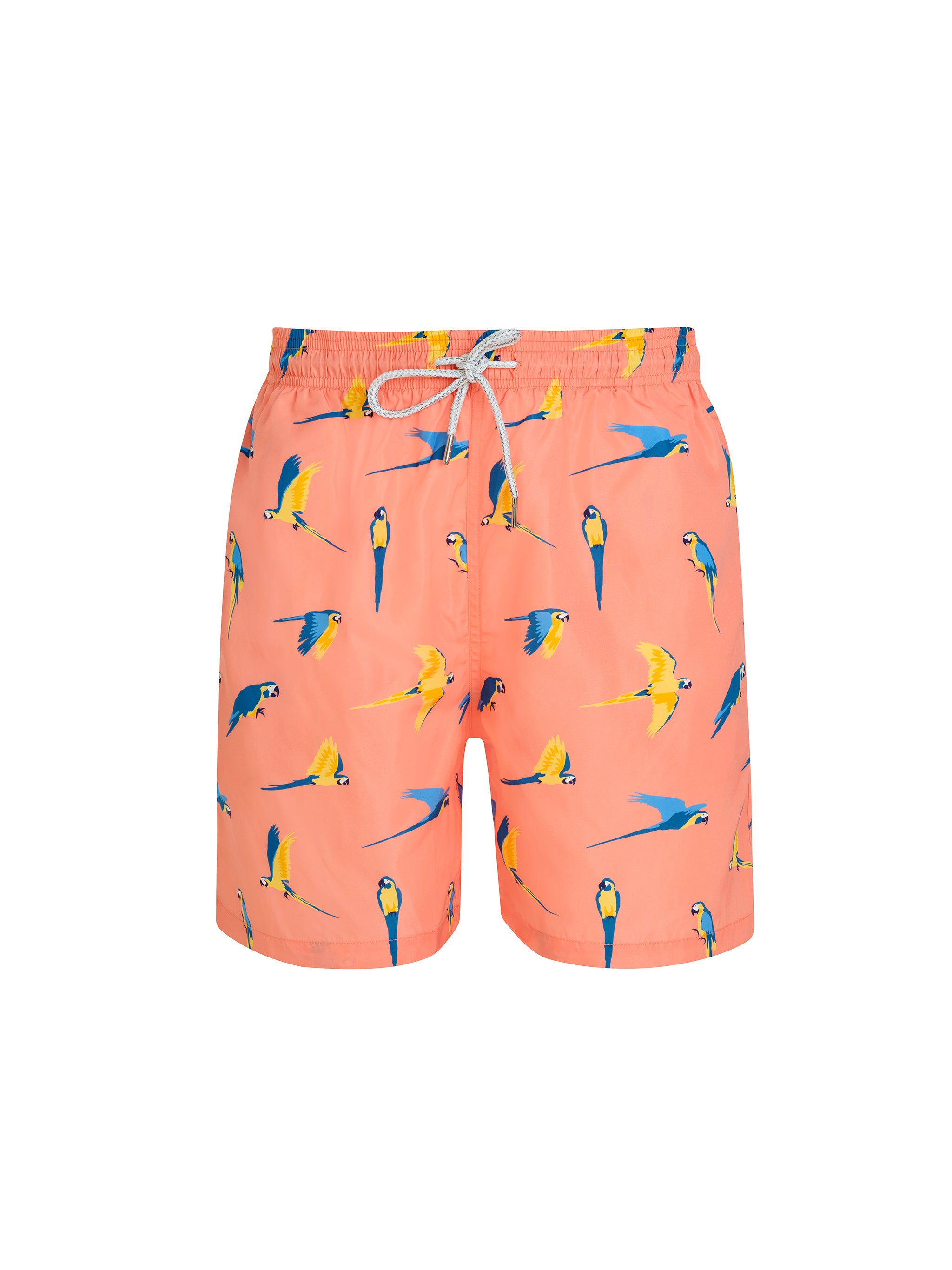 Pink / Purple / Yellow Peach Macaw Men’s Swim Shorts Small Robert & Son Beachwear Ltd