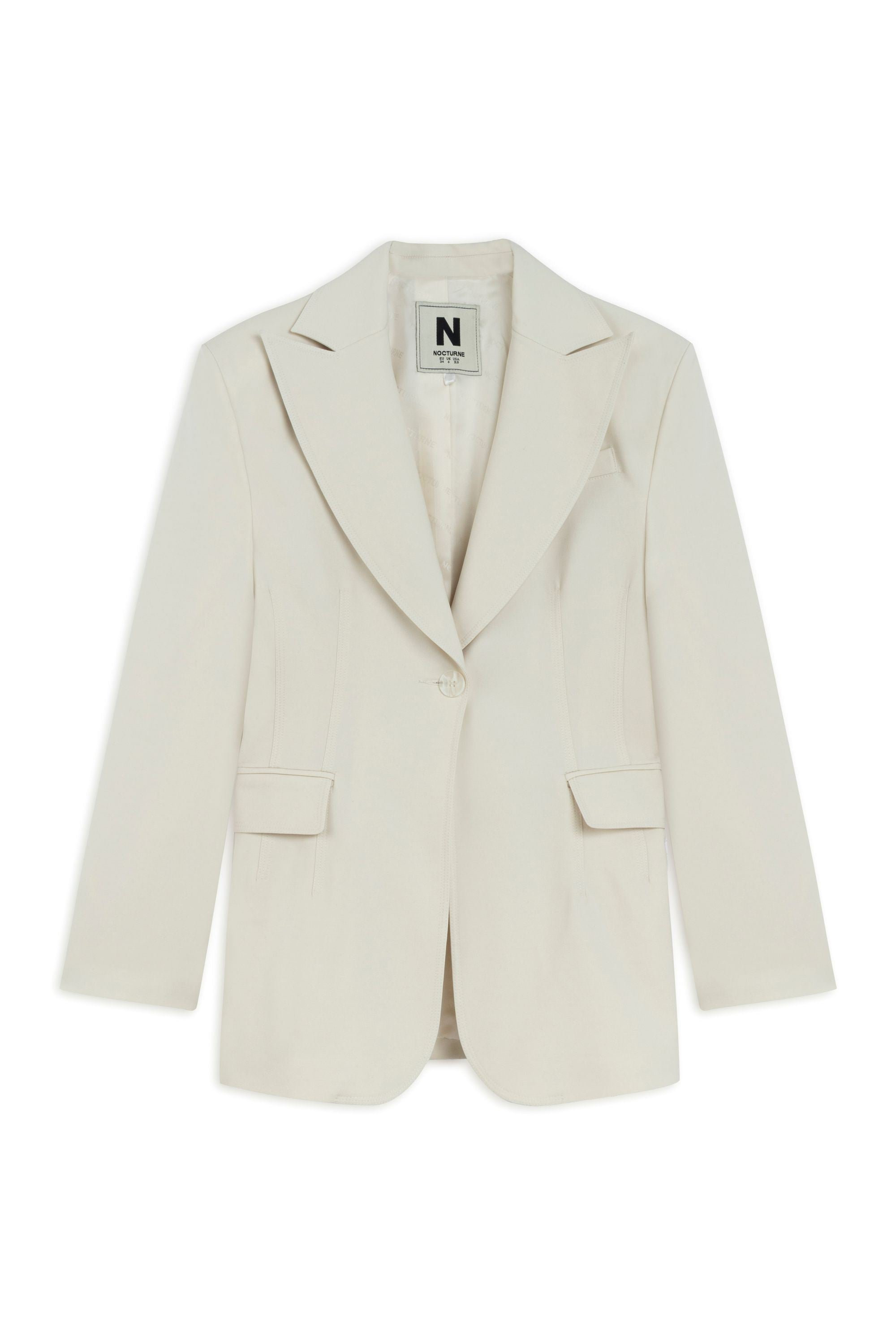 Nocturne Women's White Padded Blazer Jacket