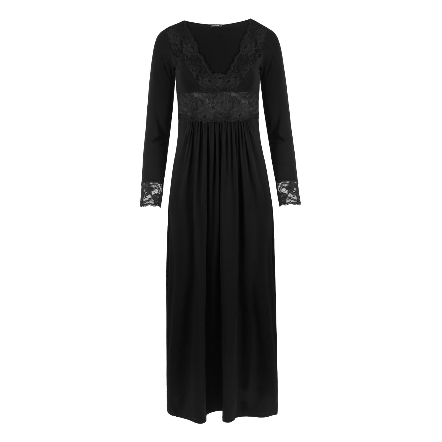 Oh!zuza Night&day Women's Maxi Viscose Nightgown - Black In Black