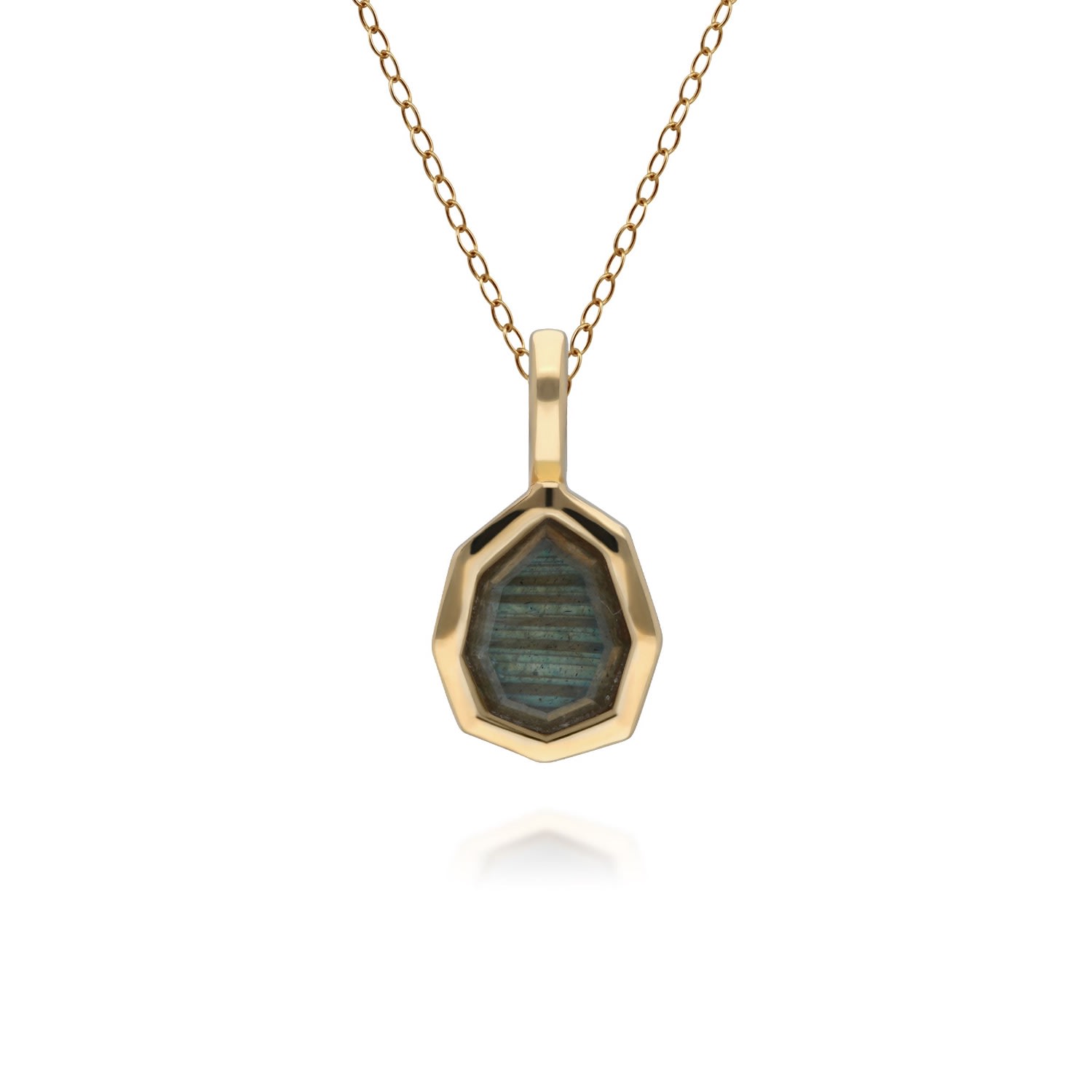 Women’s Grey Irregular Labradorite Pendant In Gold Plated Silver Gemondo