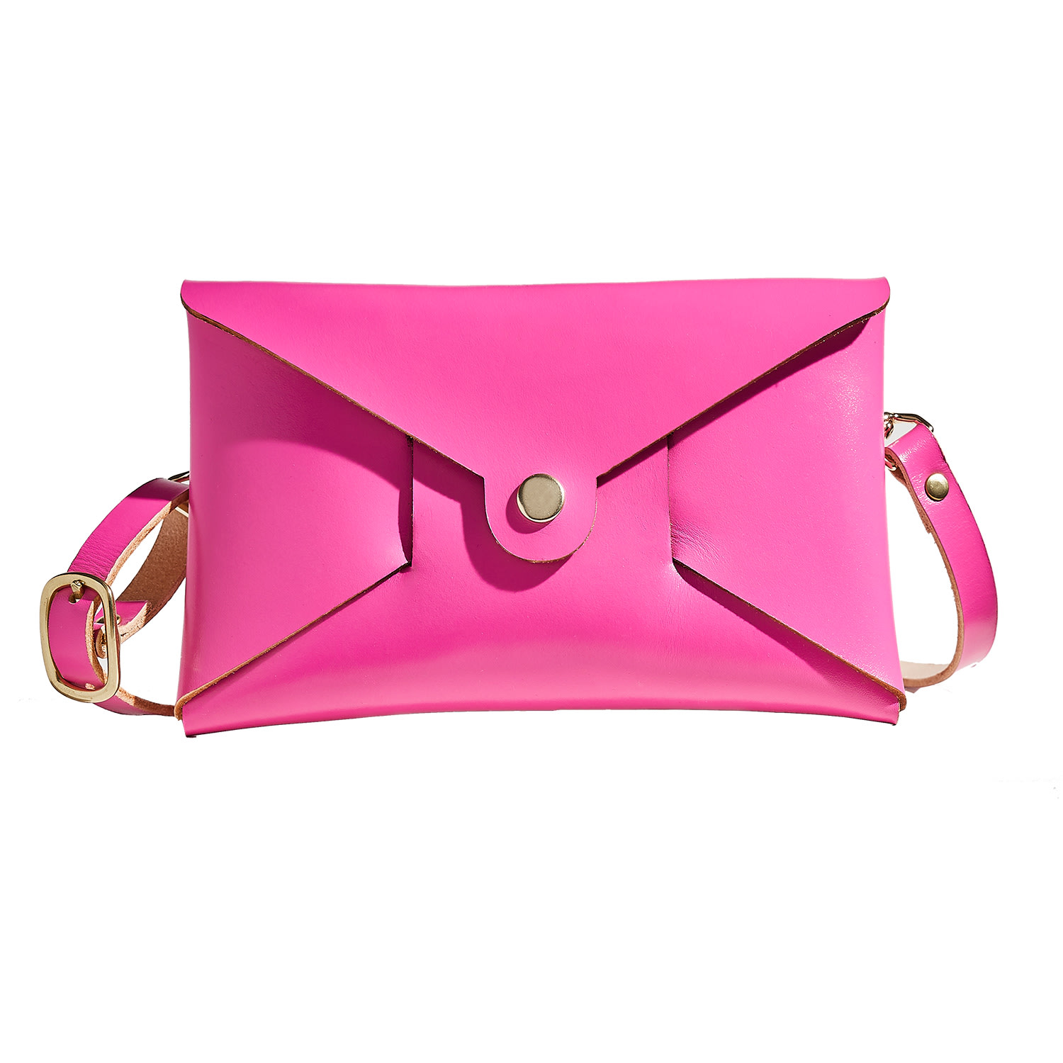 Women’s Pink / Purple Fuschia Pink Leather Origami Pouch Large Shoulder Bag Sbri