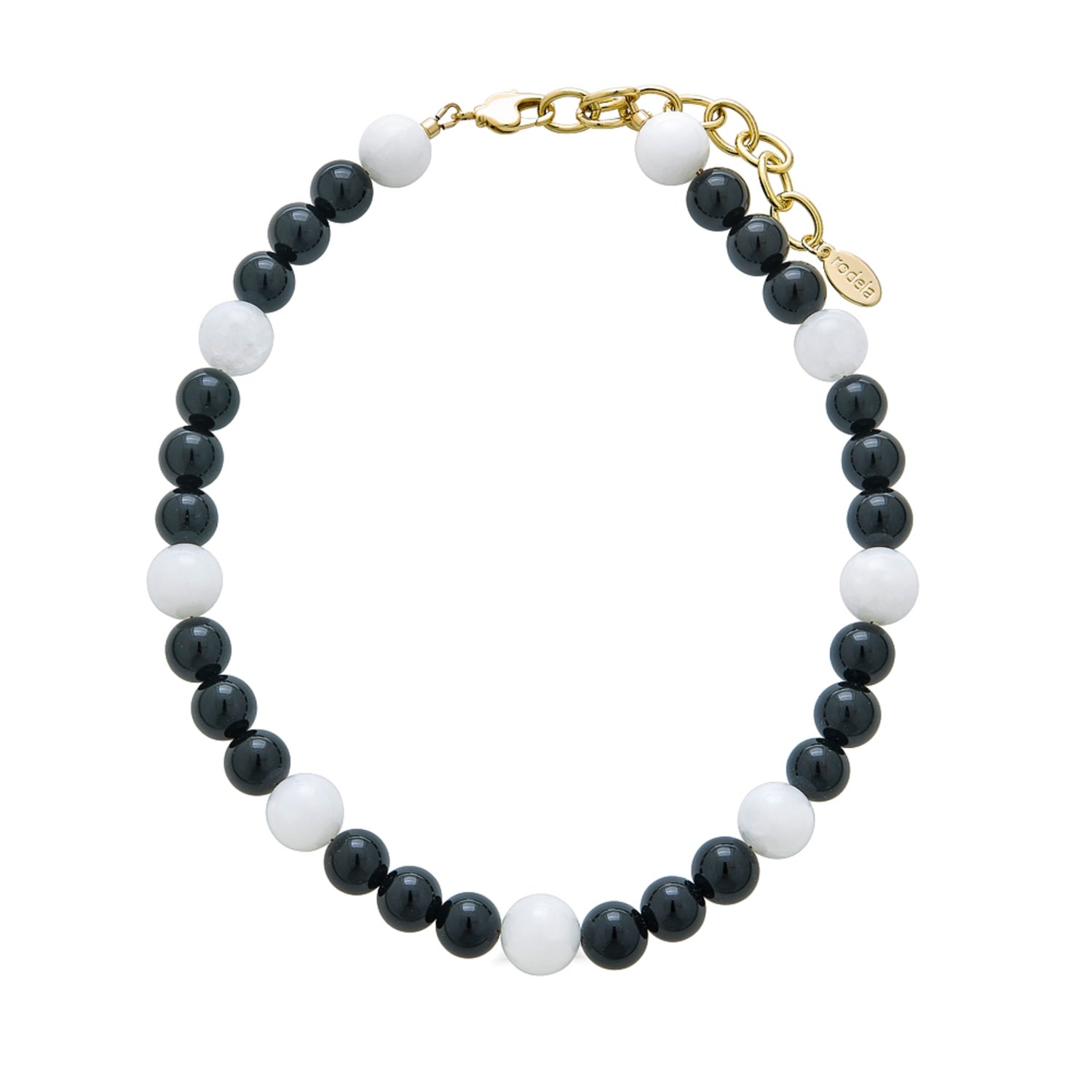 Women’s Black / White Elsa Black Onyx And Marble Quartz Necklace Rodela