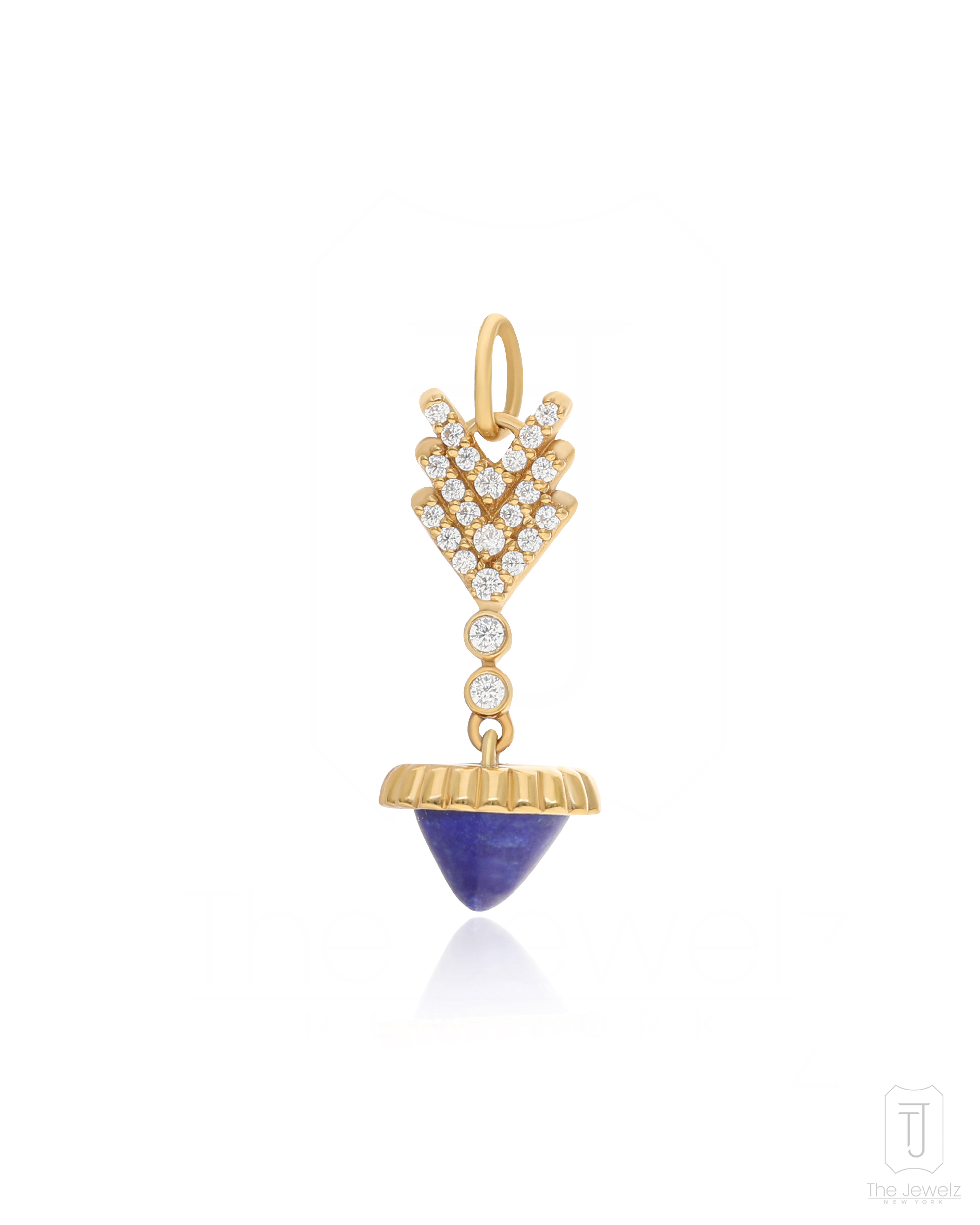 The Jewelz Women's Gold / Blue / Silver Silver Lapis Lightning Charm For Gifting