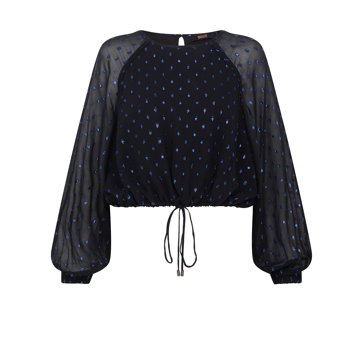 Rose & Nancy Women's Blue / Black Nova Blue Dot Blouse In Blue/black