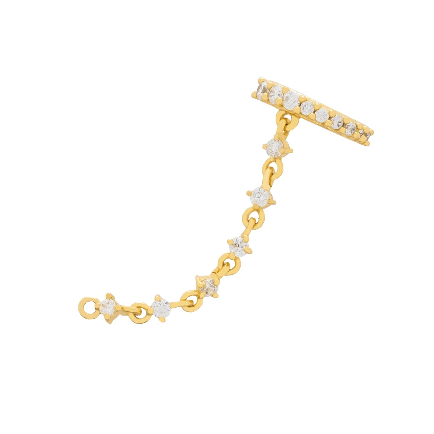 Women’s Gold / White White Goldplated Nirelle Ear Cuff Lavani Jewels