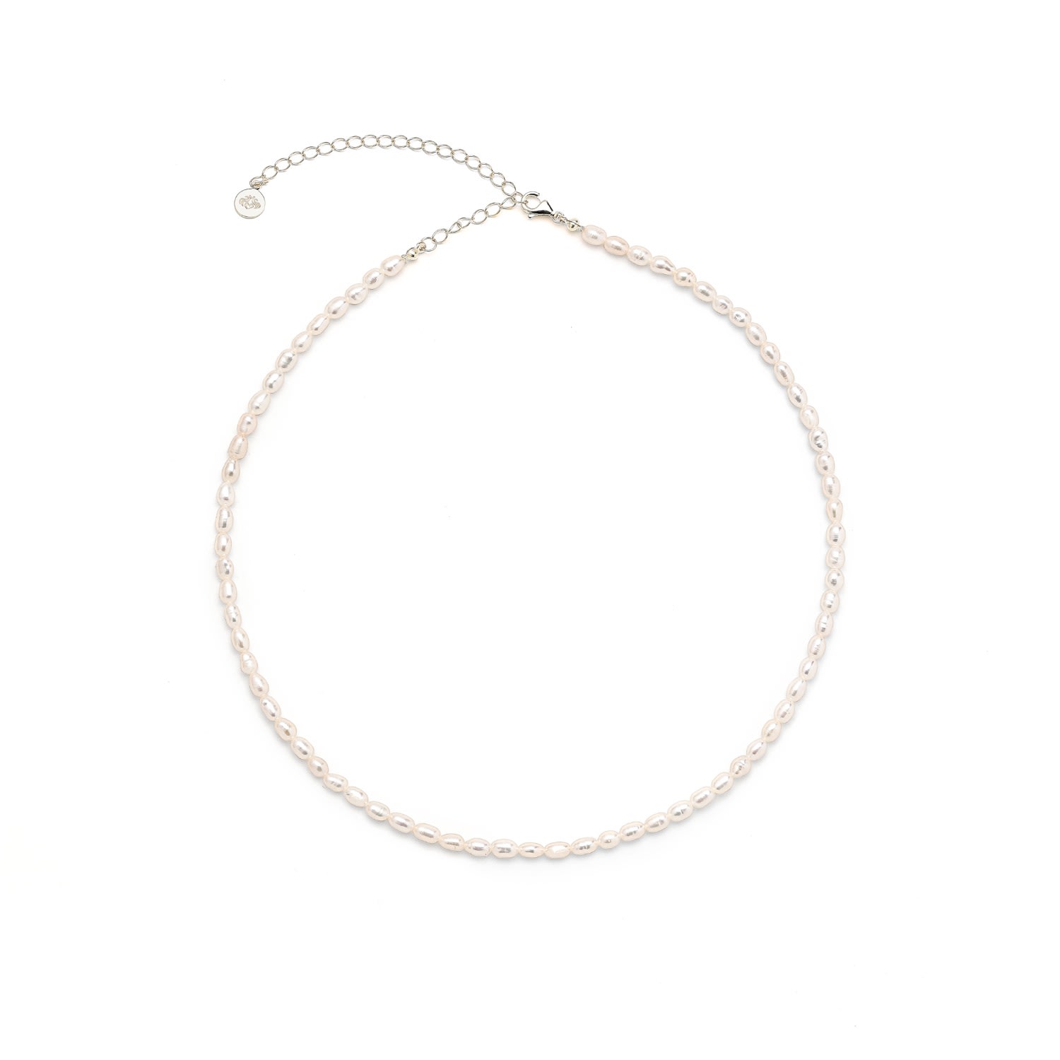 Women's Pure Light, Baroque Freshwater Pearl Choker Necklace, White Rhodium Over Sterling Silver | Seven Saints