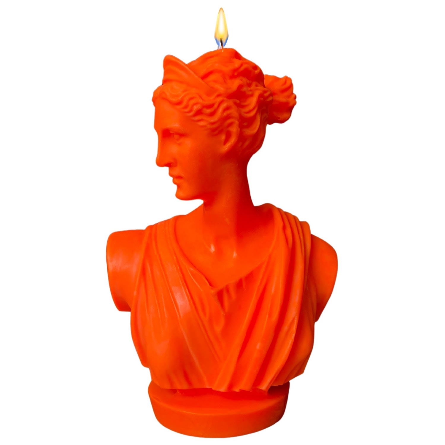 Neos Candlestudio Yellow / Orange Artemis Bust Candle - Neon Orange