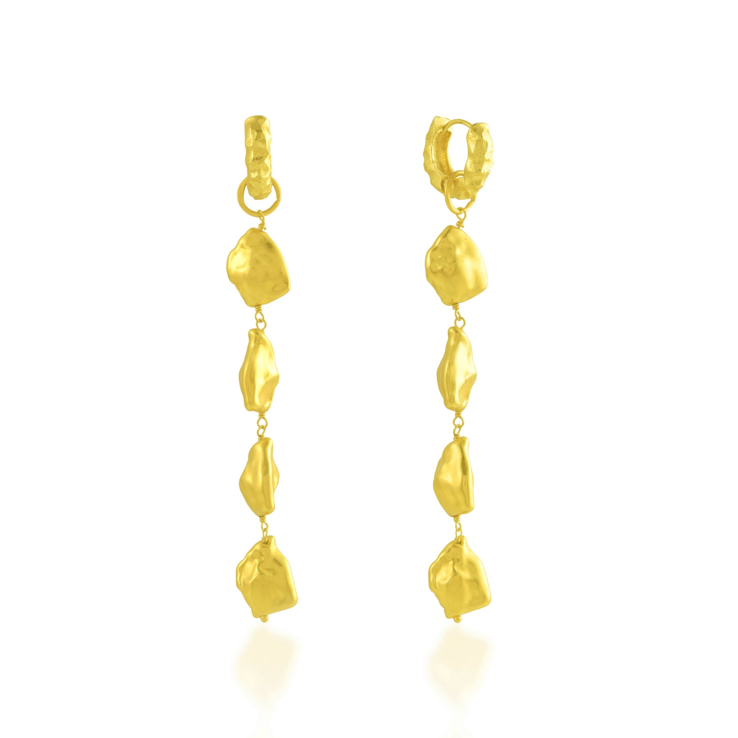 Women’s Gold Molten Nugget Danglers Arvino