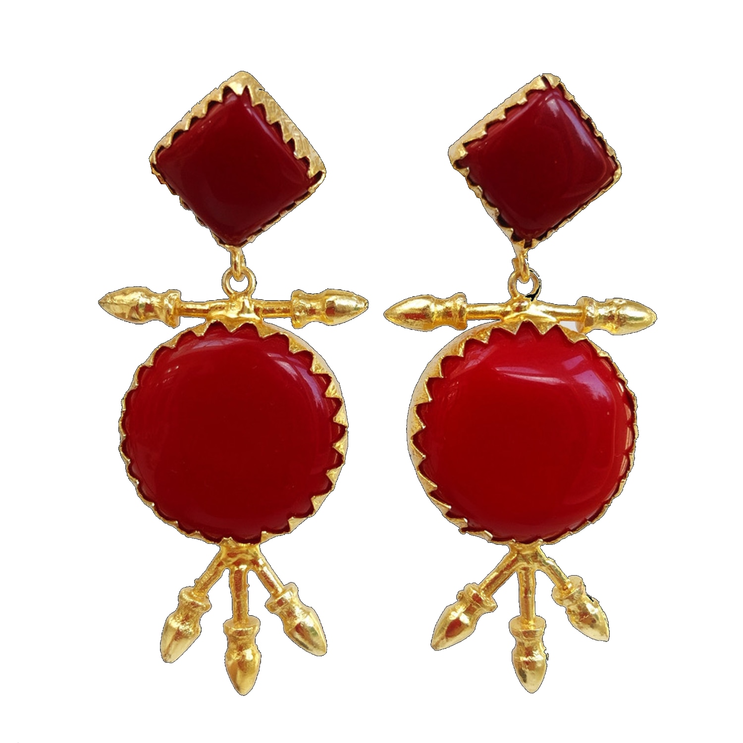 Women’s Red Paradis Rouge Earrings Pink Piglet Collection