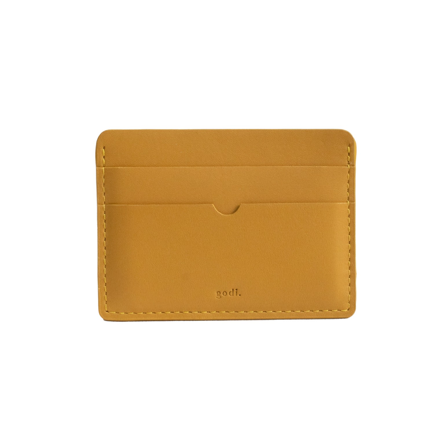 Women’s Yellow / Orange Handmade Leather Card Case - Amber Yellow Godi.