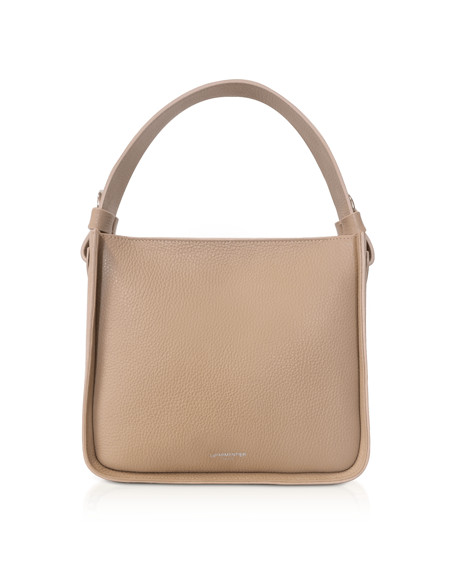 Le Parmentier Women's Neutrals Duplo Medium Hammered Leather Top Handle Bag - Neutral In Black