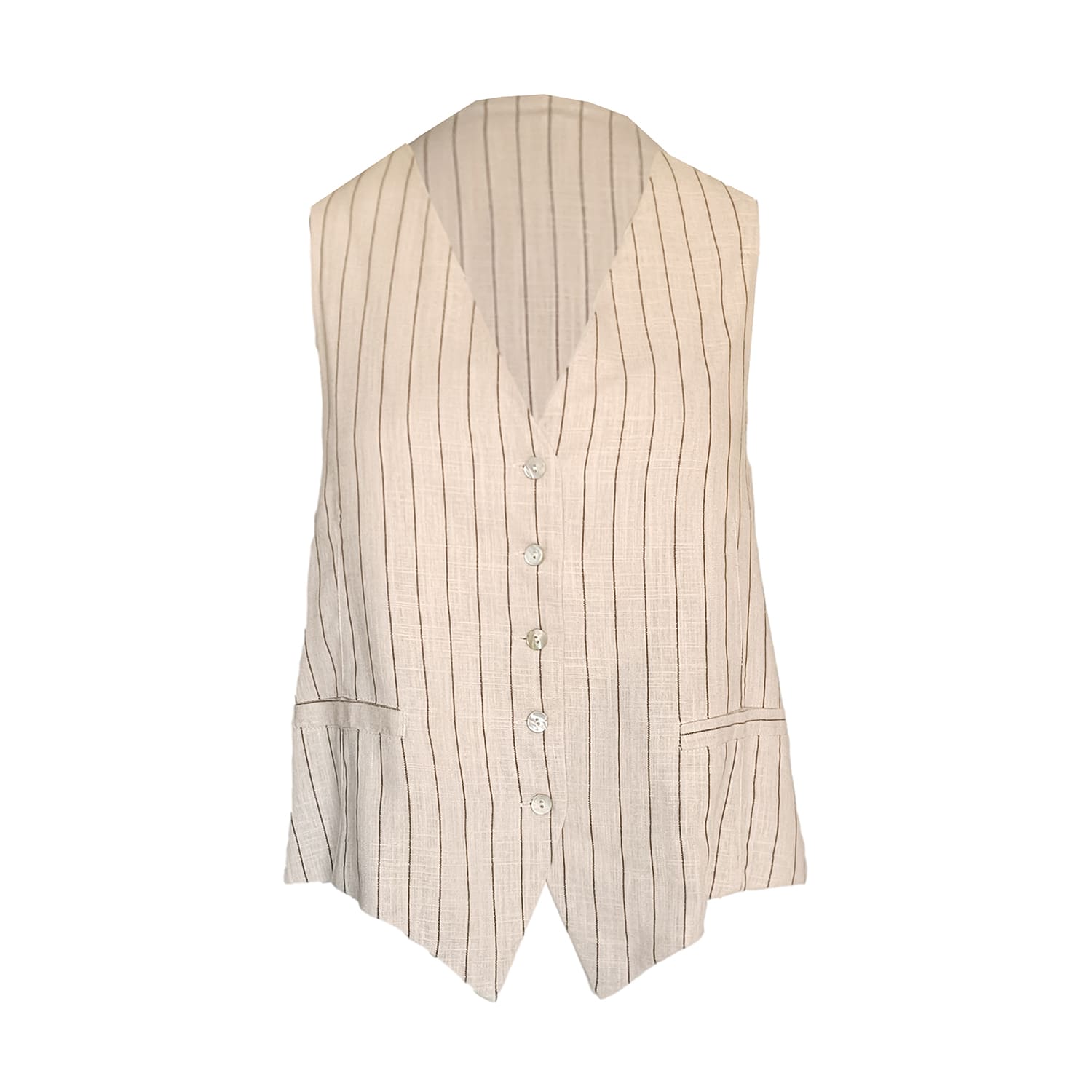 Haris Cotton Women's Linen Blend Vest-white In White
