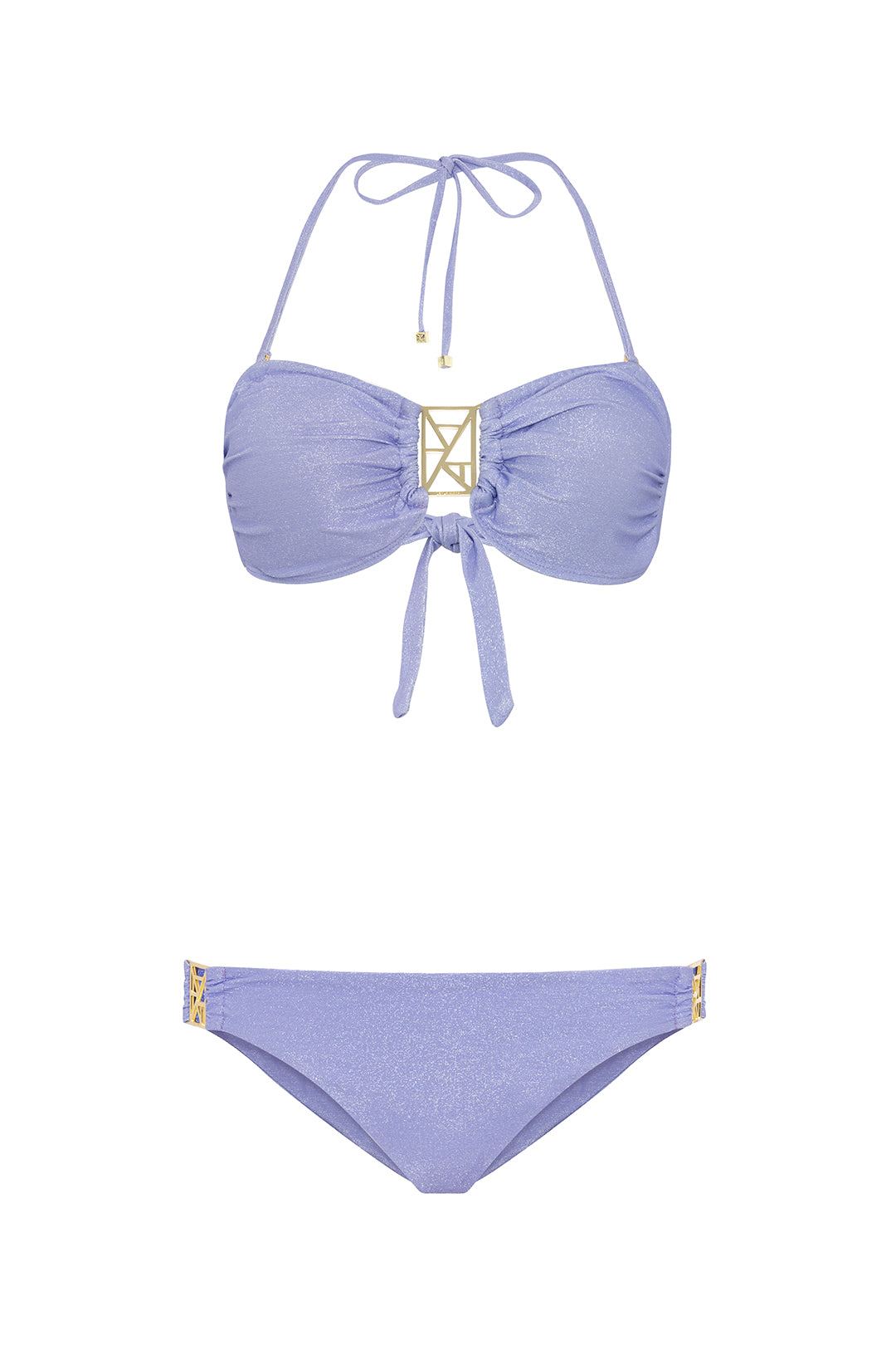Leyla Maya Women's Purple Kate Bandeau Bikini Set - Lavender Mist In Blue