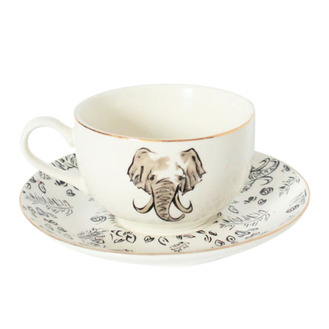 Black Kenya Tea Cup & Saucer Set Of 2 With Giftbox Milly Sands