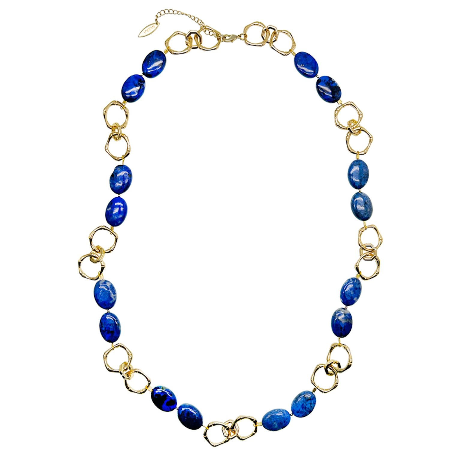 Farra Women's Blue Agate Chain Necklace In Blue