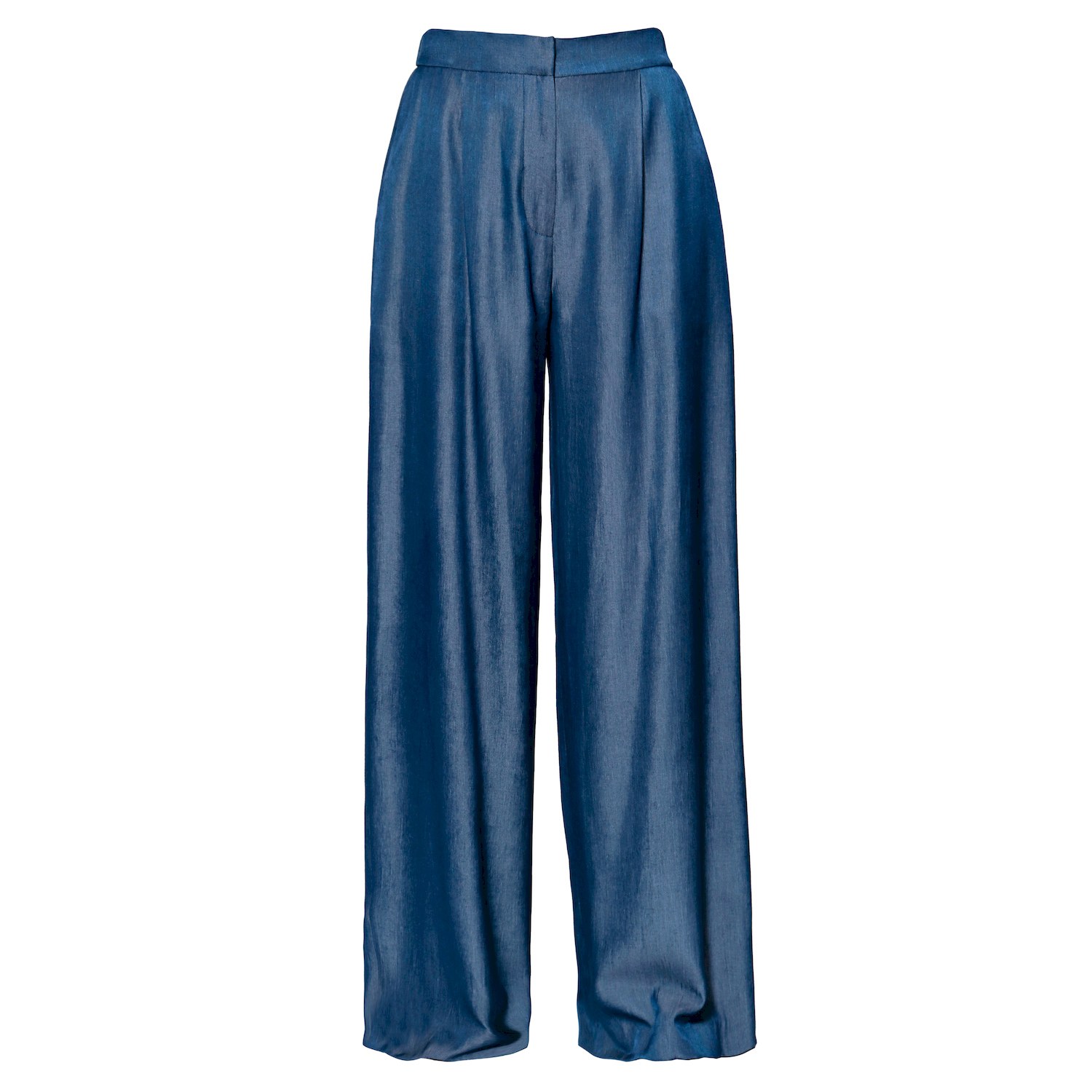 Aggi By Halewski Women's Blue Ophelie Navy Denim Wide Suit Trousers In Blue