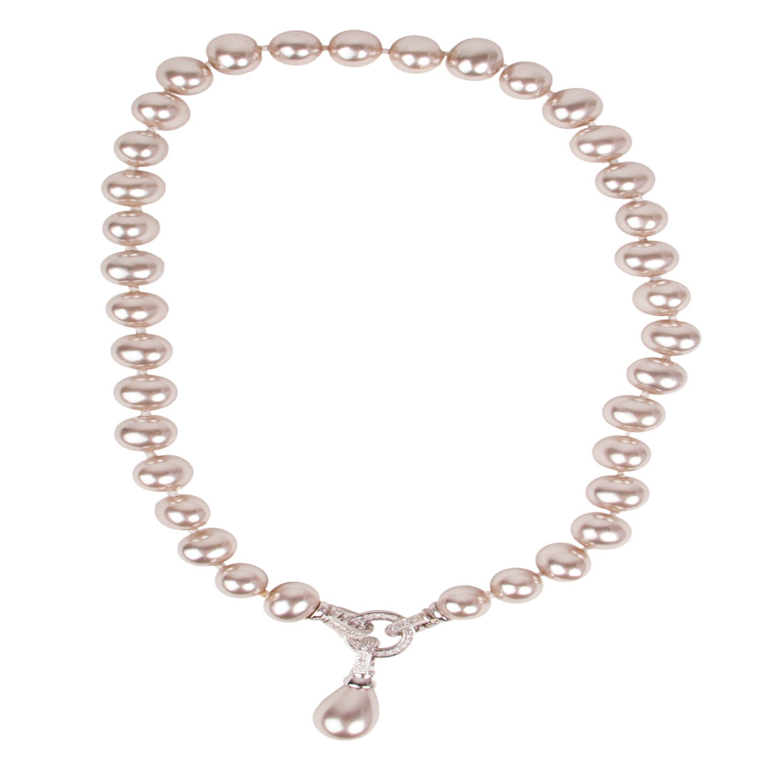 Saachi Women's Crystal Pearl Dangle Silver Necklace In Silver