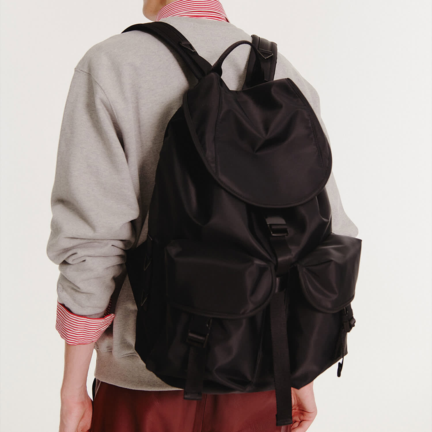 After Pray Edition | Two-Pocket Nylon Cargo Rucksack - Black