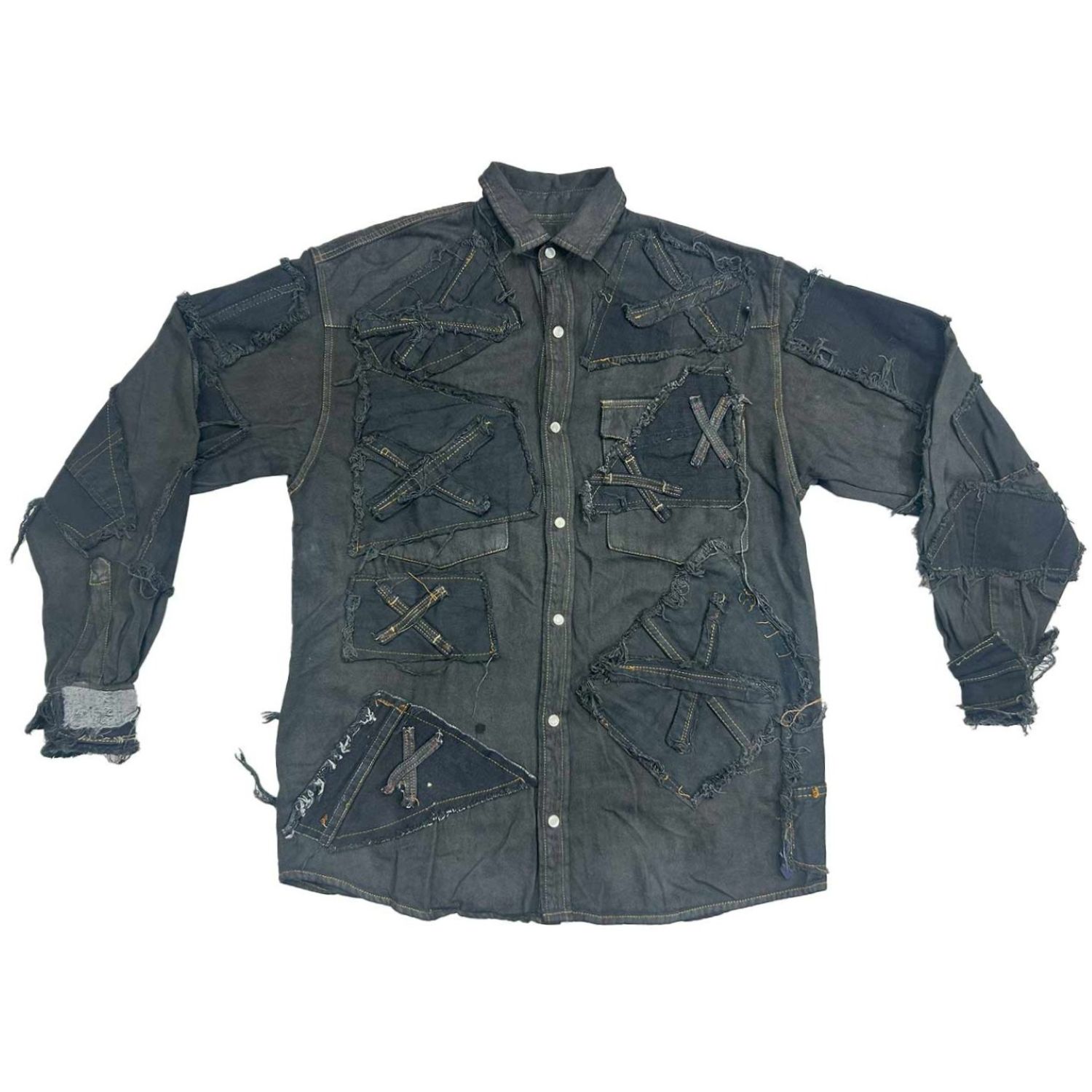 Zasta Studio Men's Shredded Couture Denim Jacket I