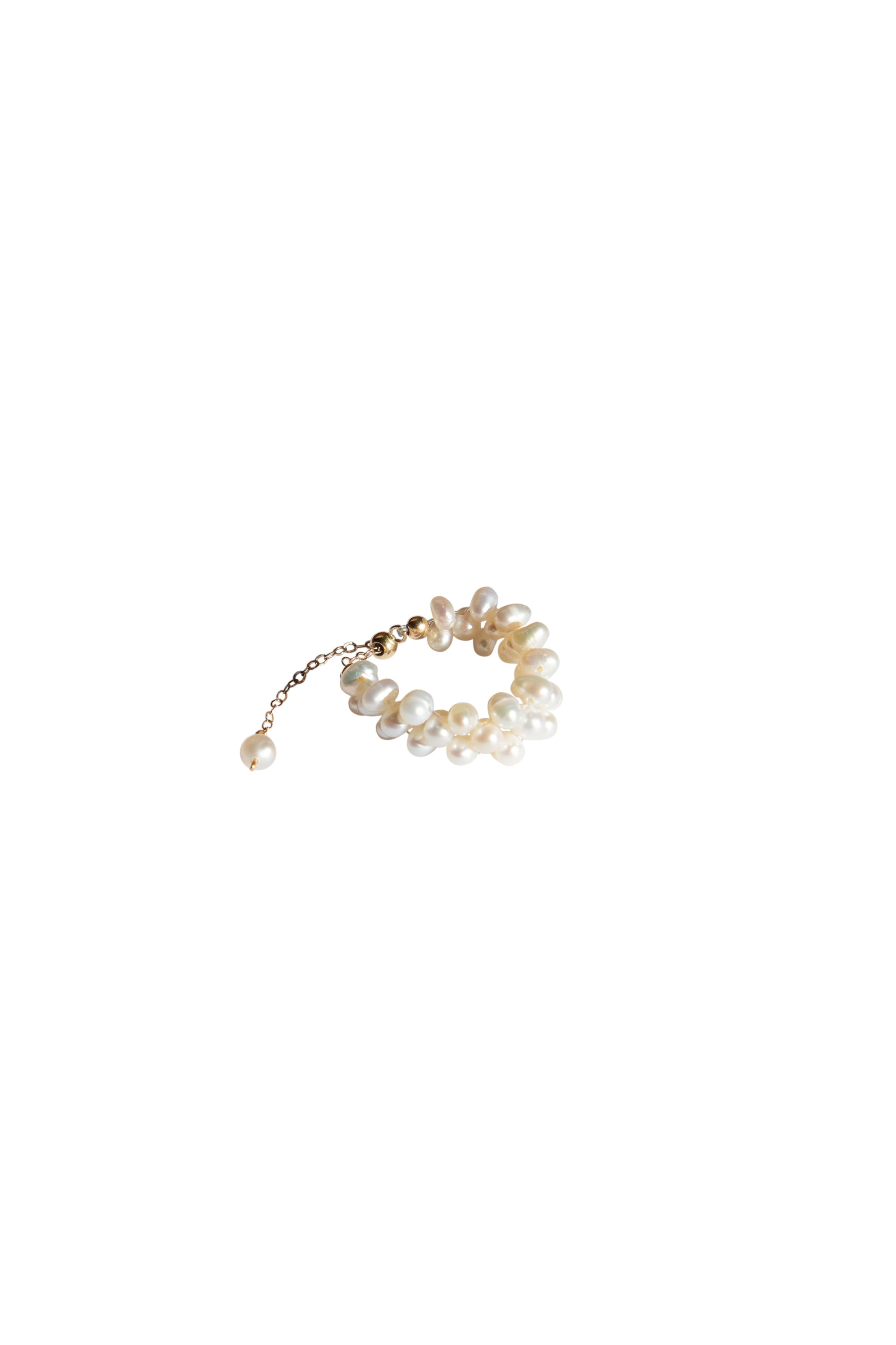 Women’s White Estelle Freshwater Pearl Adjustable Ring Seree