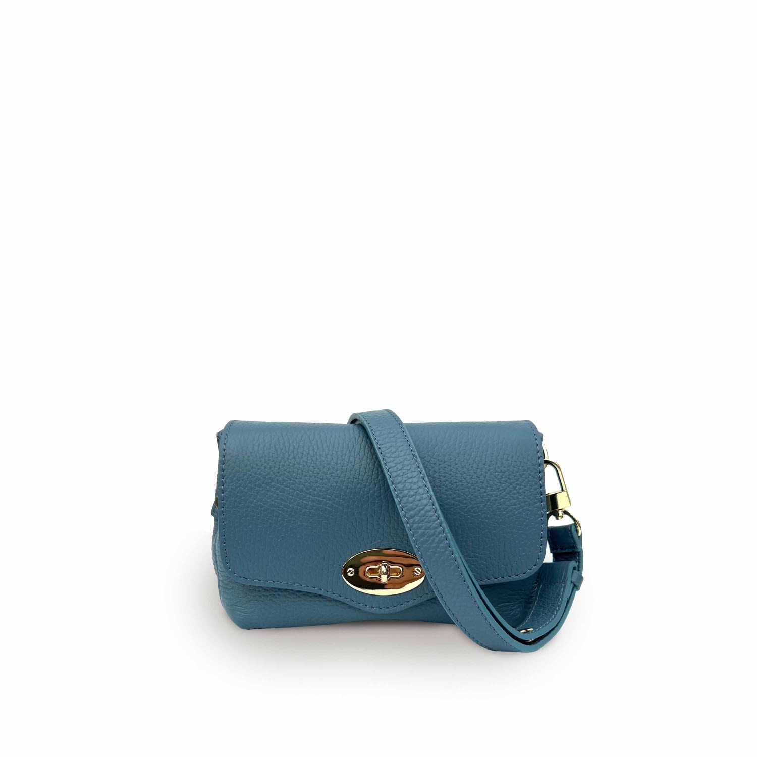 Apatchy London Women's Blue The Maddie Denim Leather Bag