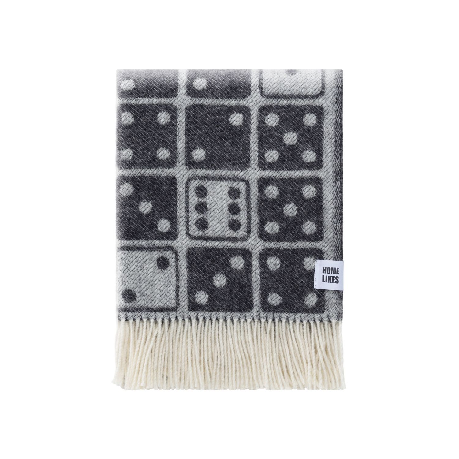 J.j.textile Black / White Dice Wool Throw