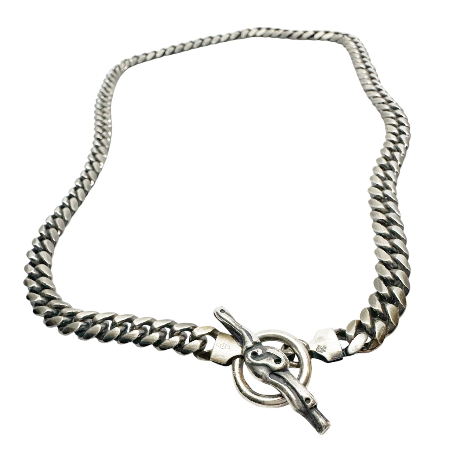 Tg-jewellery By Tamara Gervasio Silver / Black Celtic Dog Men's Oxide And Satin Curb Chain Sterling Silver In Multi