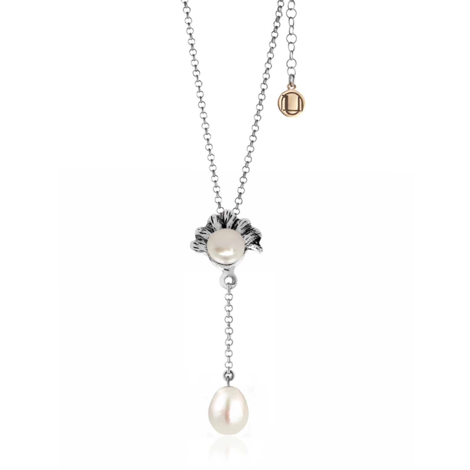 Unaloe Women's Silver / White Sterling Silver Marine Pearl Necklace