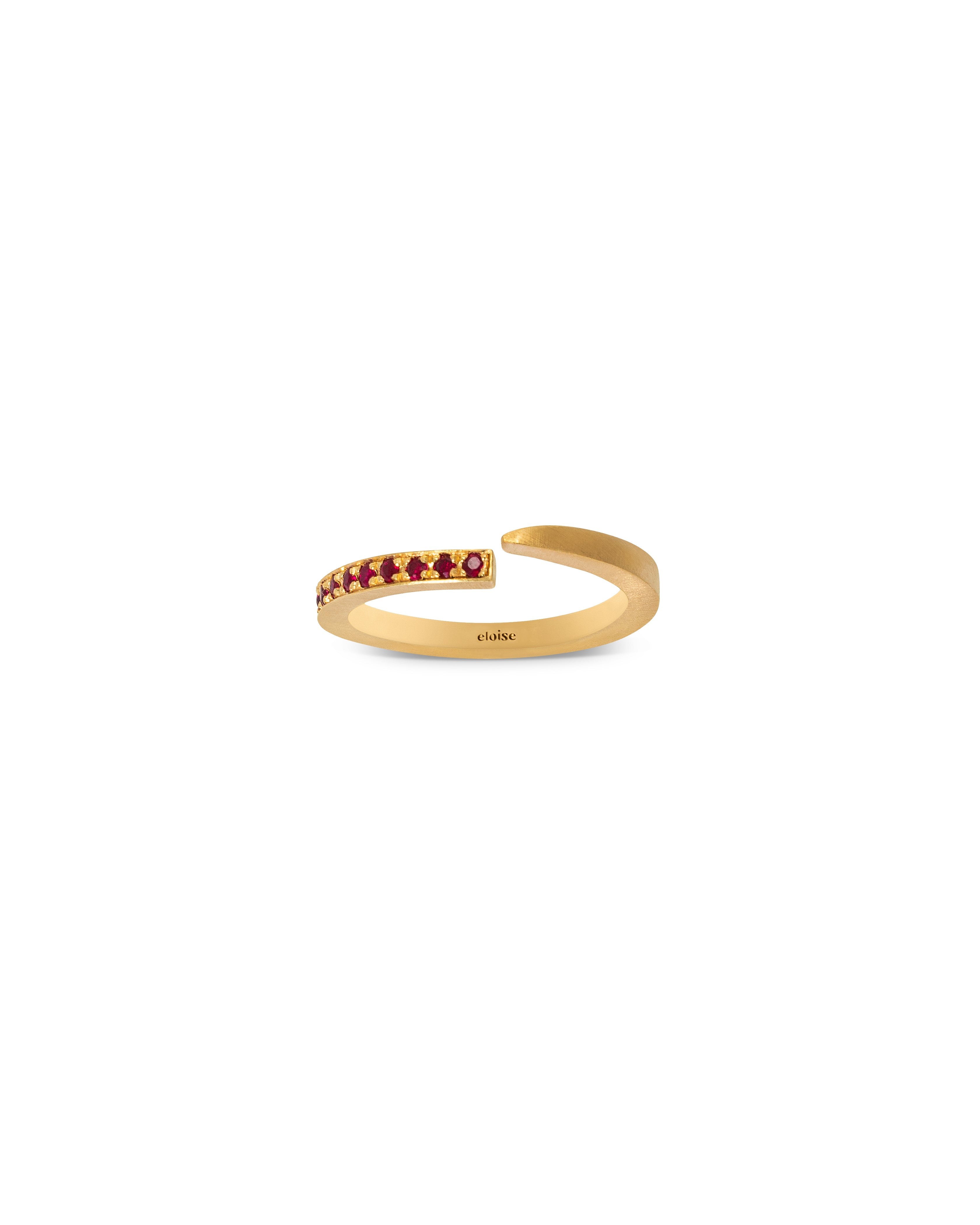 Women’s Red Crescent Moon Ring Ruby Eloise Jewelry