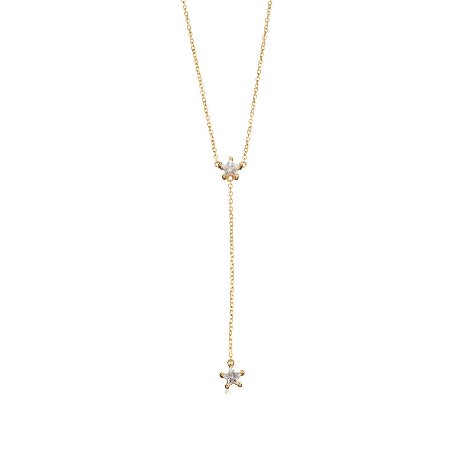 Scream Pretty Women's Gold Sparkling Star Drop Necklace
