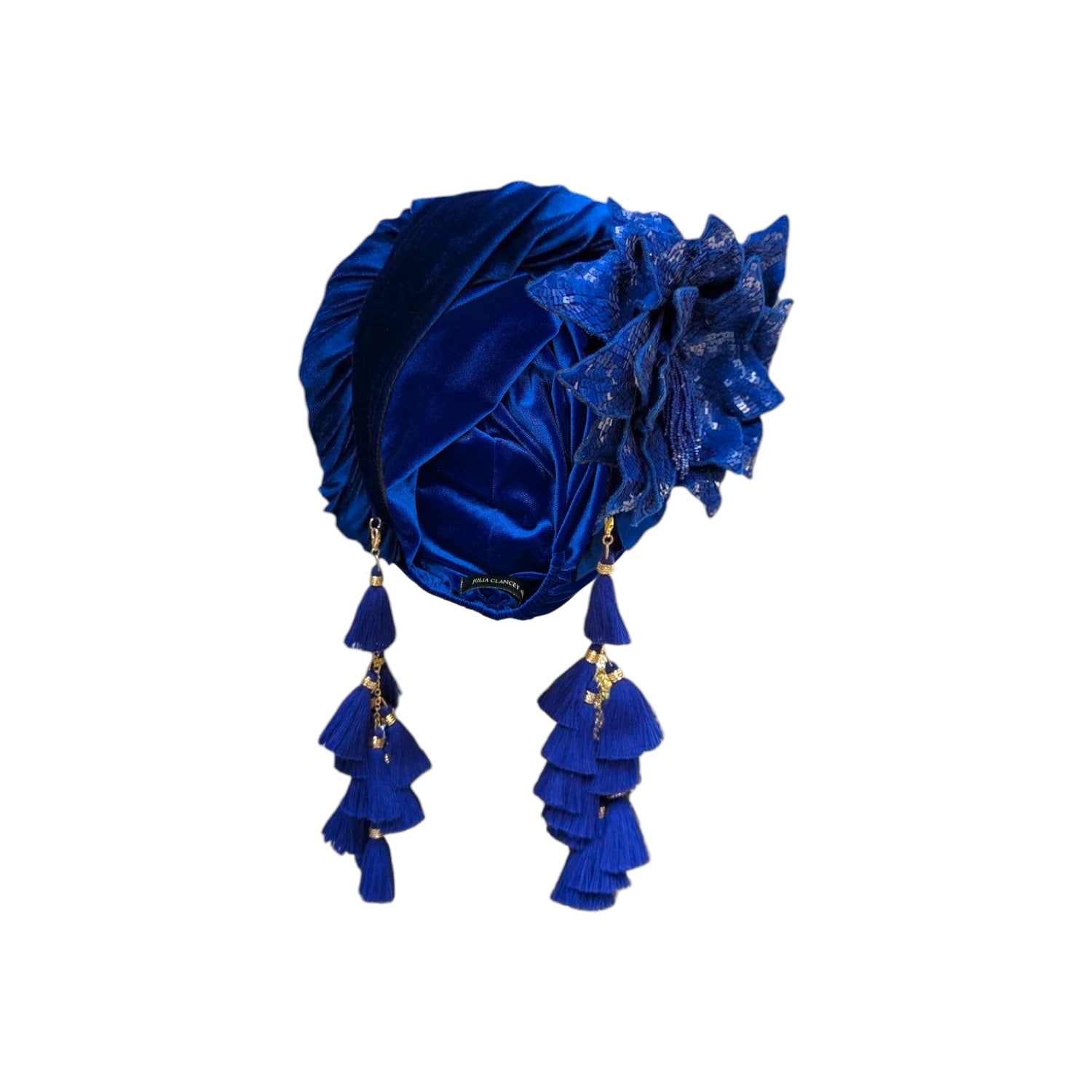 Julia Clancey Women's Blue Cha Cha Cha Boom Electric Turban