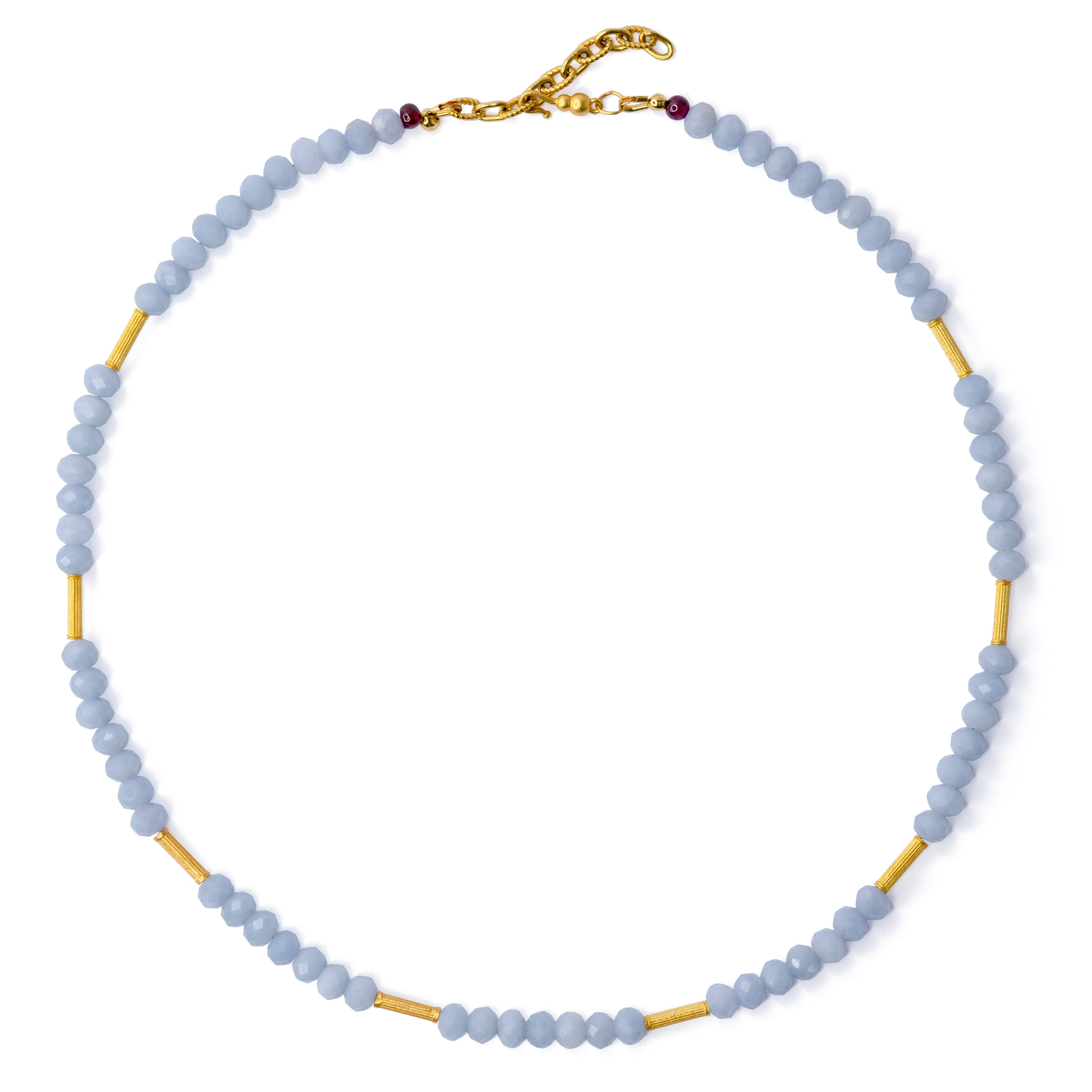 Bombyx House Women's Gold / Blue Angelite Lyra Necklace