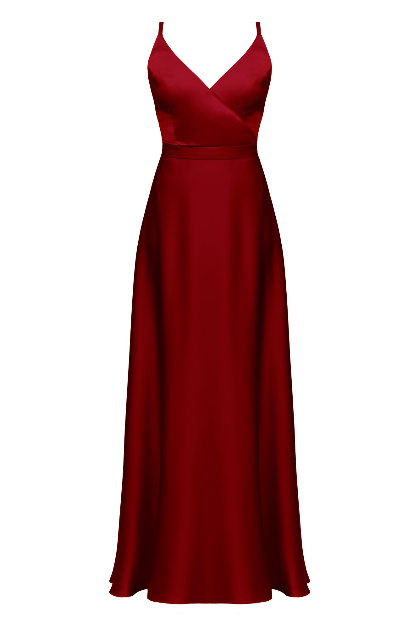 UNDRESS WOMEN'S FREYA BURGUNDY RED SATIN MAXI WEDDING GUEST DRESS